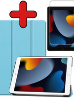 BTH BTH iPad 10.2 2021 hoesje lichtblauw met screenprotector