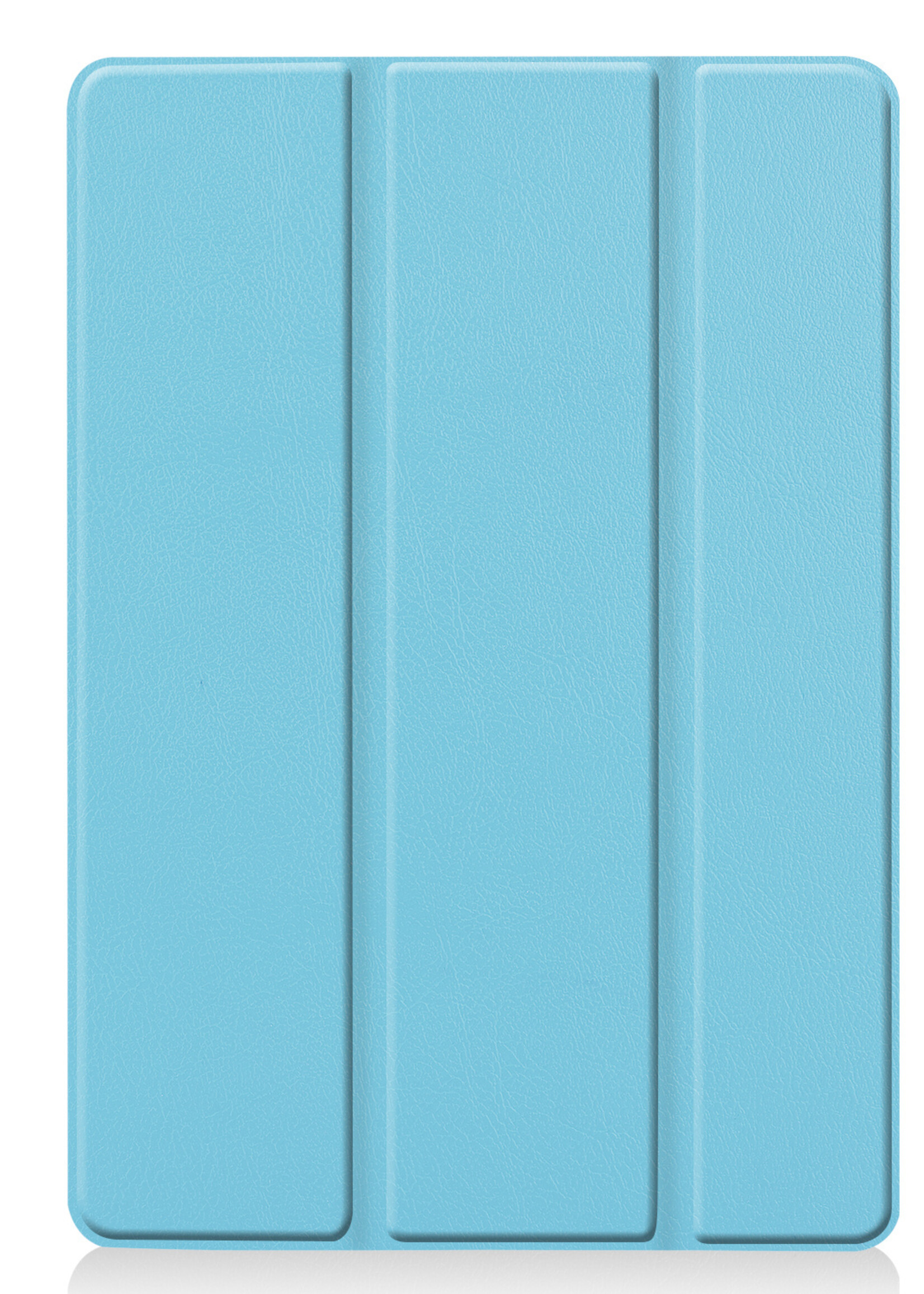 BTH Hoes Geschikt voor iPad 10.2 2021 Hoes Book Case Hoesje Trifold Cover Met Screenprotector - Hoesje Geschikt voor iPad 9 Hoesje Bookcase - Lichtblauw