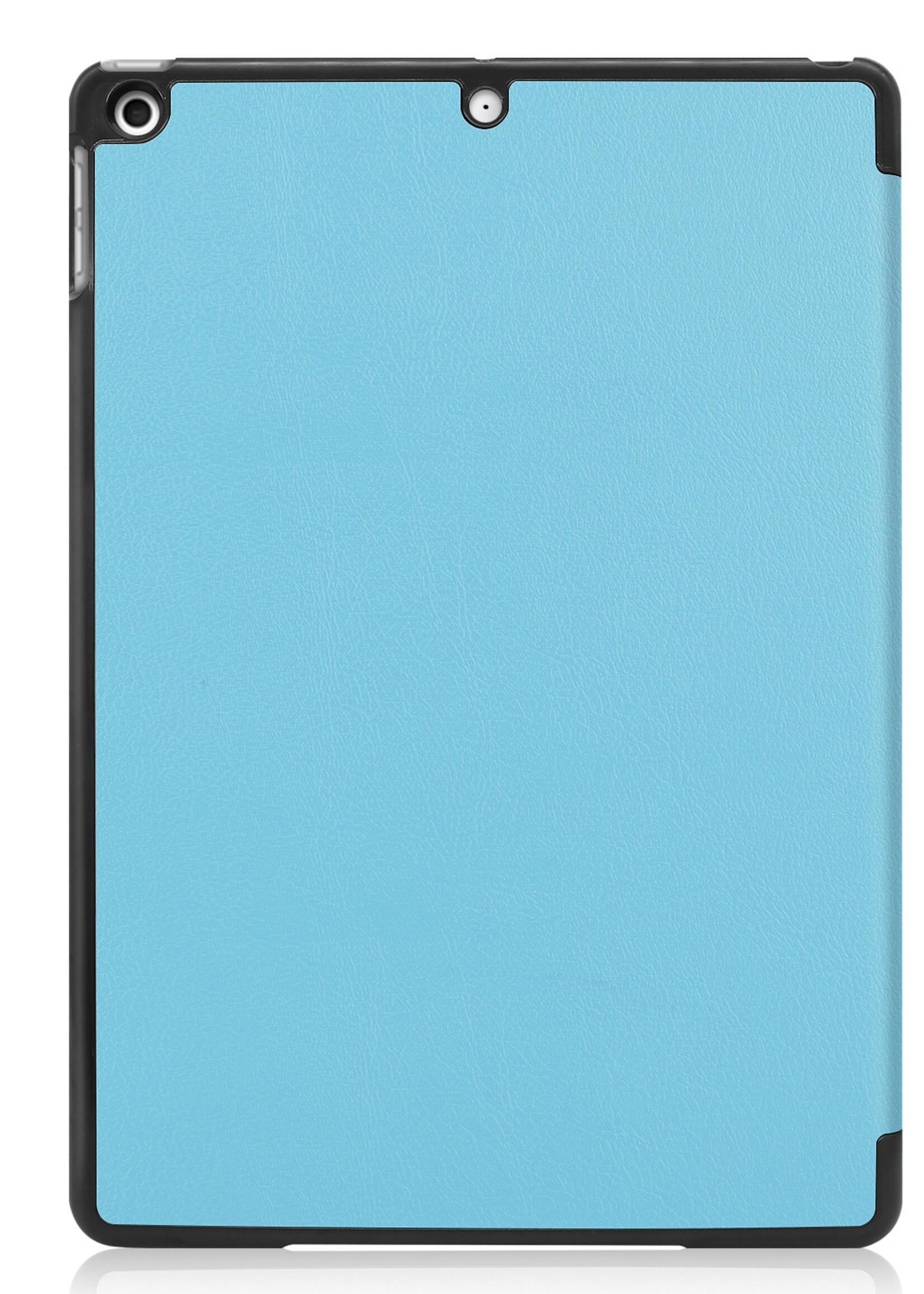 BTH Hoes Geschikt voor iPad 10.2 2021 Hoes Book Case Hoesje Trifold Cover Met Screenprotector - Hoesje Geschikt voor iPad 9 Hoesje Bookcase - Lichtblauw