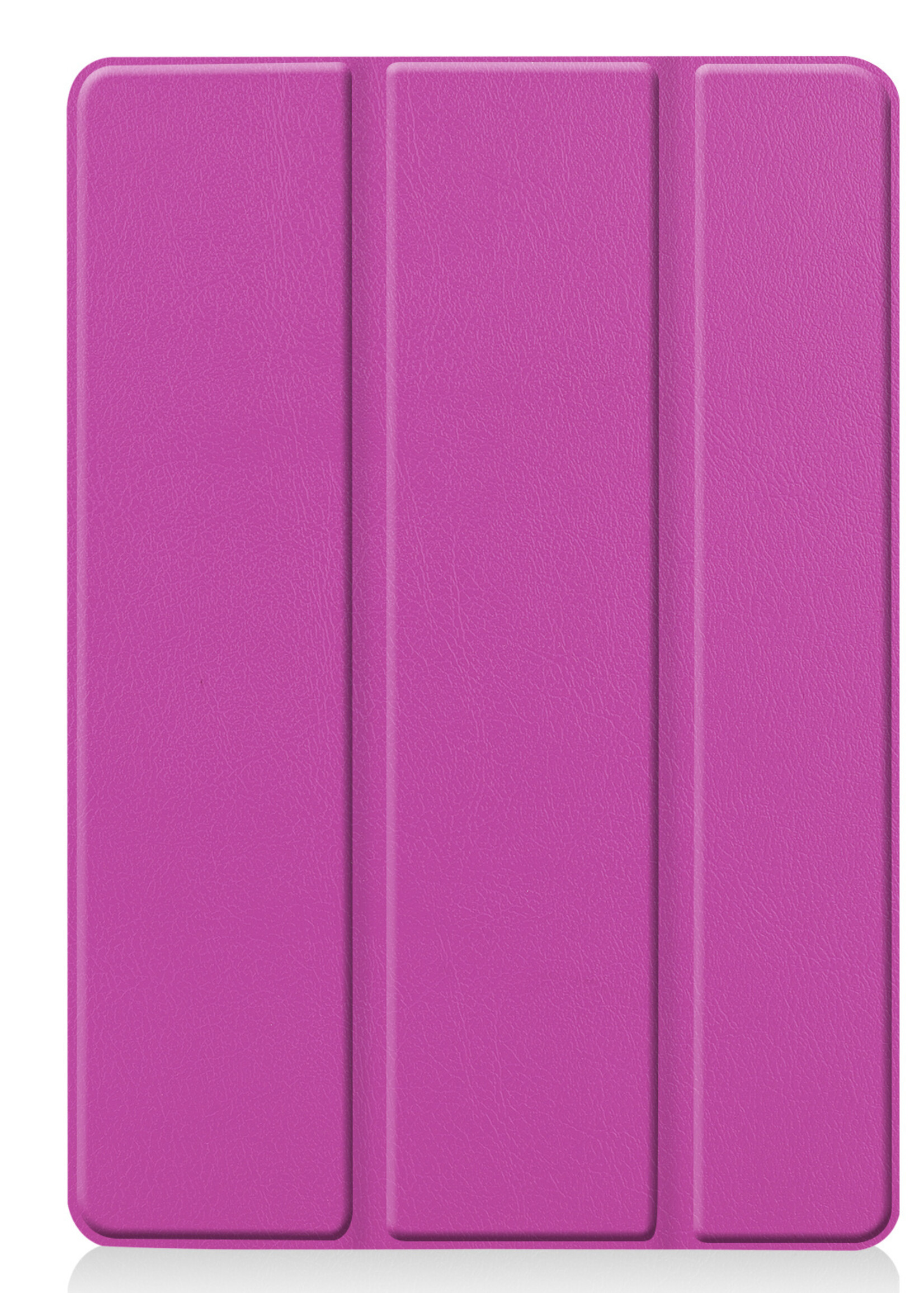 BTH Hoes Geschikt voor iPad 10.2 2021 Hoes Book Case Hoesje Trifold Cover Met Screenprotector - Hoesje Geschikt voor iPad 9 Hoesje Bookcase - Paars