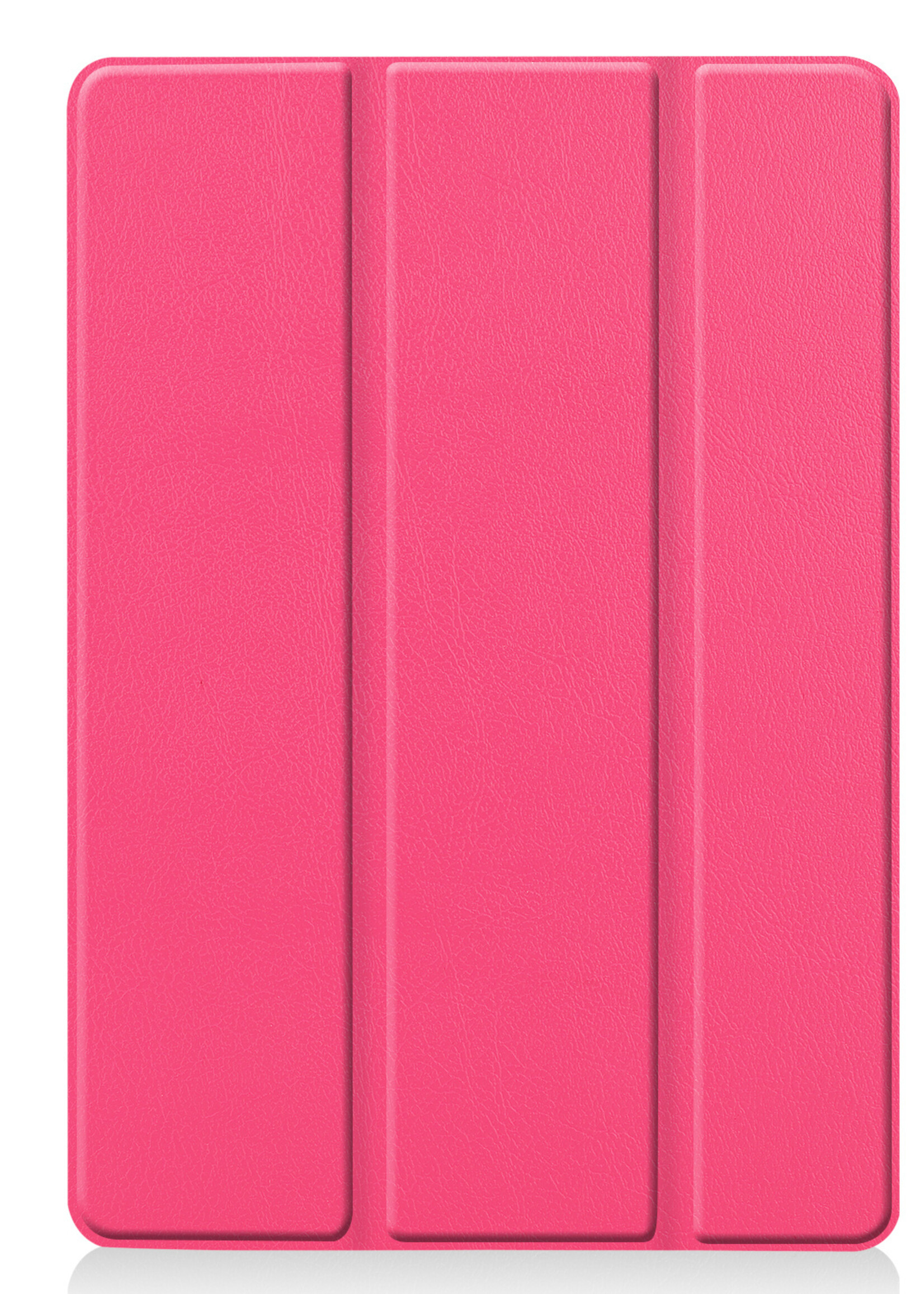 BTH Hoes Geschikt voor iPad 10.2 2021 Hoes Book Case Hoesje Trifold Cover Met Screenprotector - Hoesje Geschikt voor iPad 9 Hoesje Bookcase - Roze