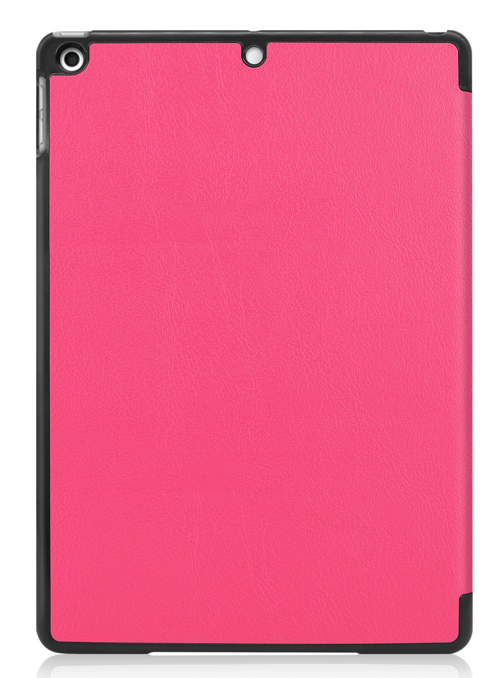 BTH Hoes Geschikt voor iPad 10.2 2021 Hoes Book Case Hoesje Trifold Cover Met Screenprotector - Hoesje Geschikt voor iPad 9 Hoesje Bookcase - Roze