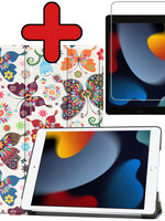 BTH BTH iPad 10.2 2021 hoesje vlinder met screenprotector