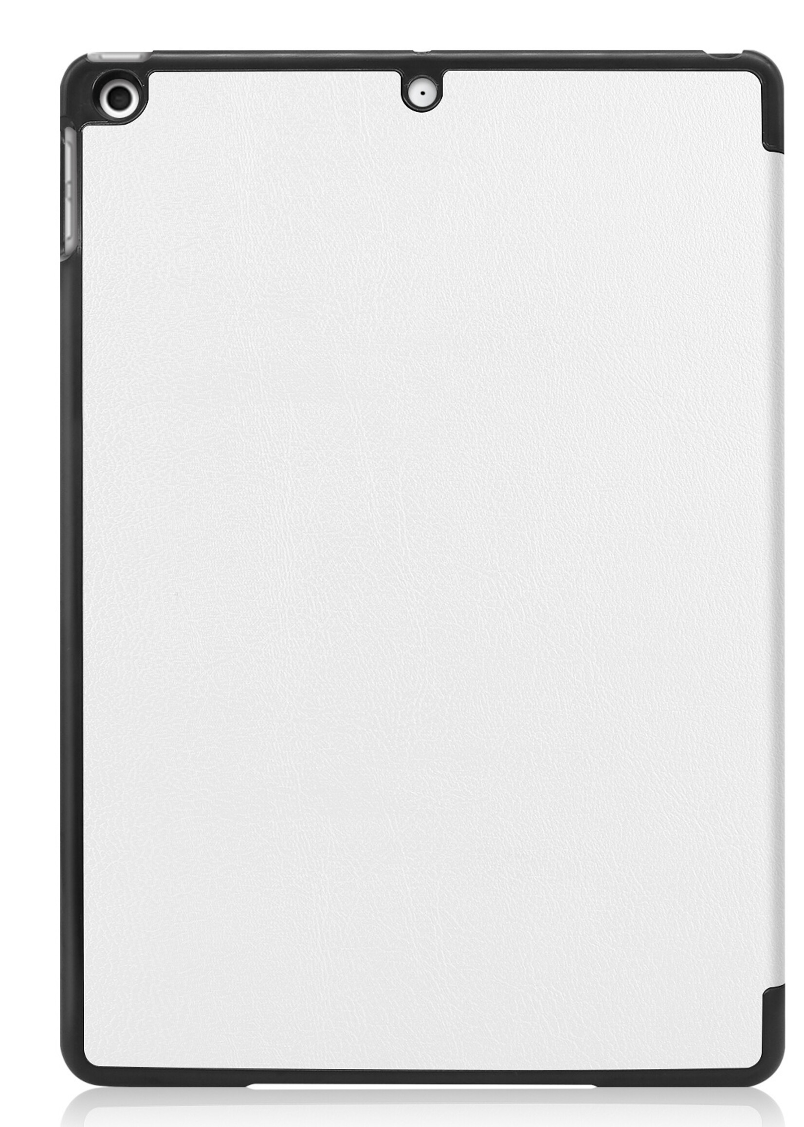 BTH Hoes Geschikt voor iPad 10.2 2021 Hoes Book Case Hoesje Trifold Cover Met Screenprotector - Hoesje Geschikt voor iPad 9 Hoesje Bookcase - Wit
