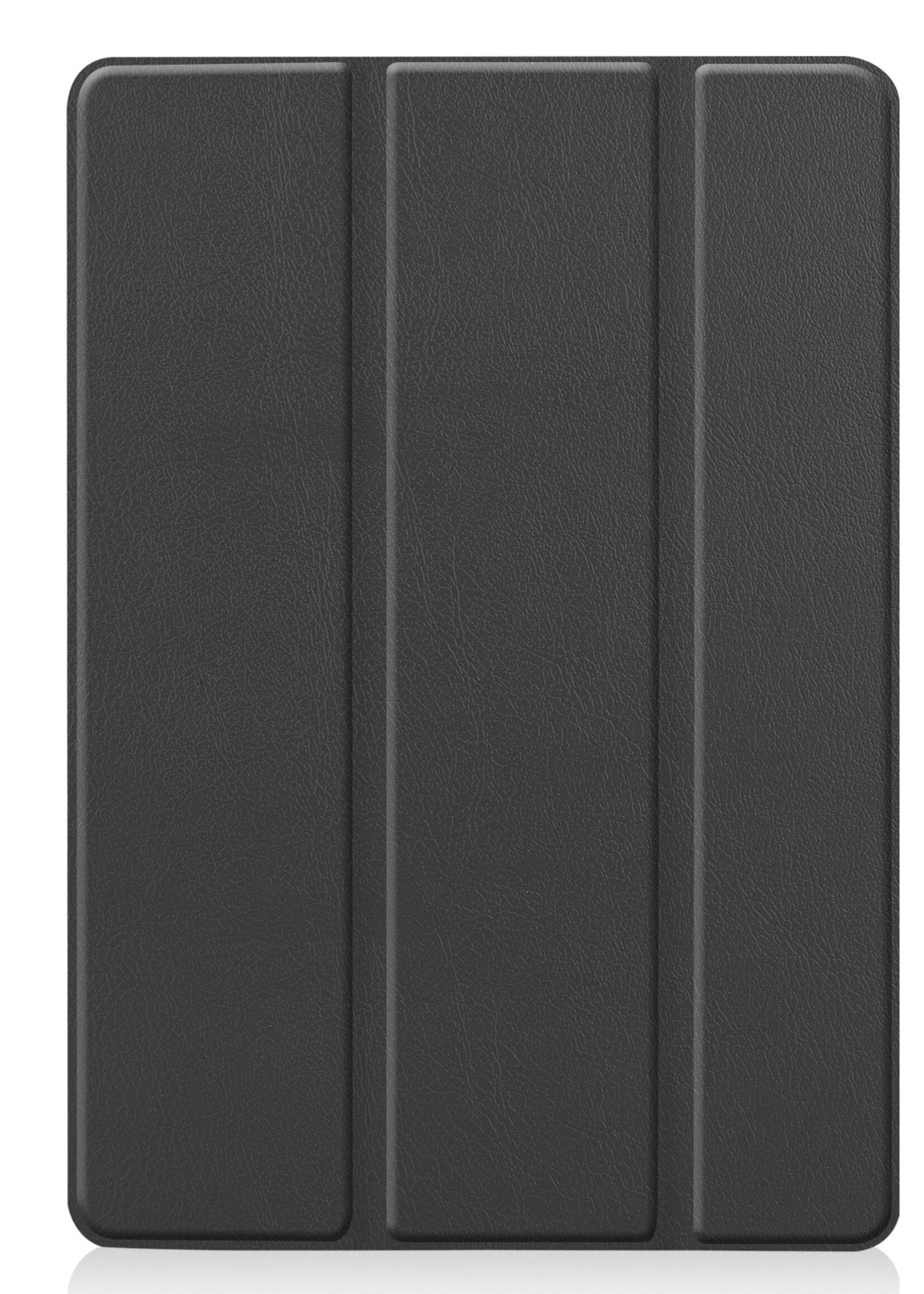 BTH Hoes Geschikt voor iPad 10.2 2021 Hoes Book Case Hoesje Trifold Cover Met Screenprotector - Hoesje Geschikt voor iPad 9 Hoesje Bookcase - Zwart