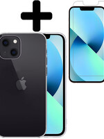 BTH BTH iPhone 13 Mini Hoesje Siliconen Met Screenprotector - Transparant