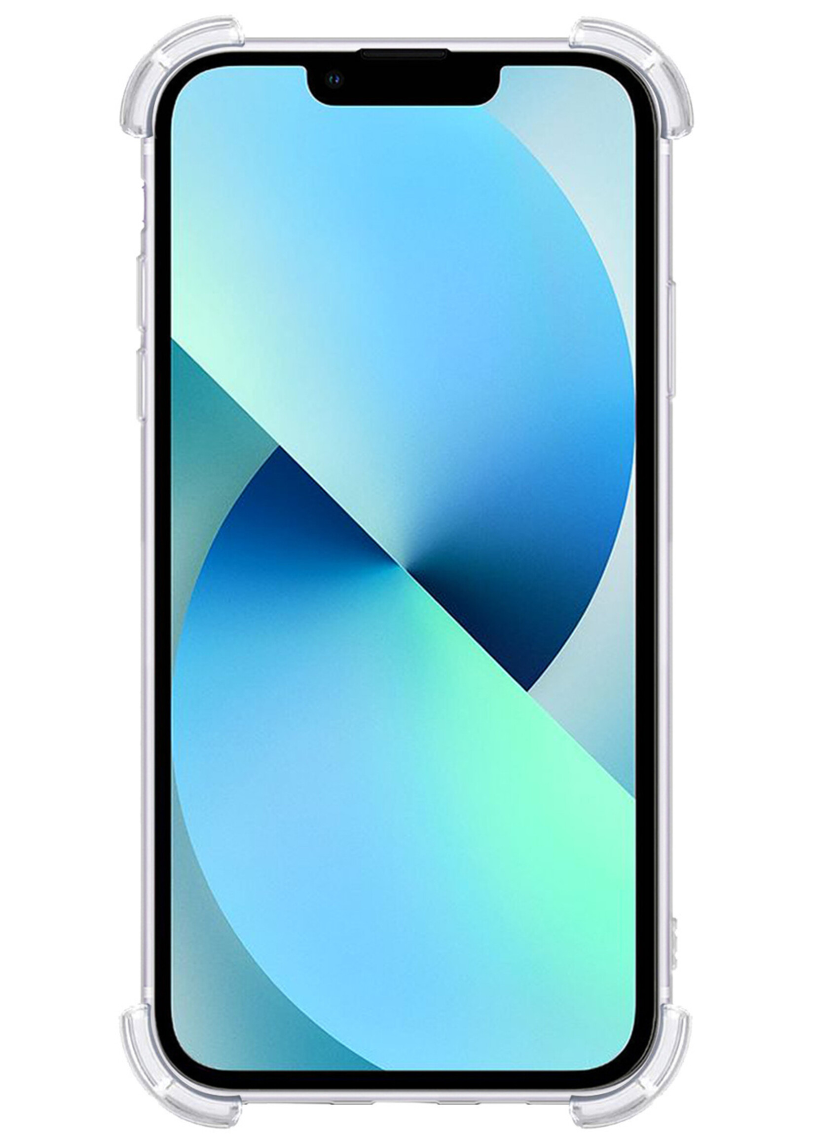 BTH Hoesje Geschikt voor iPhone 13 Pro Max Hoesje Siliconen Shock Proof Case Hoes Met Screenprotector - Hoes Geschikt voor iPhone 13 Pro Max Hoes Cover Case Shockproof - Transparant