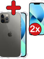 BTH BTH iPhone 13 Pro Hoesje Shockproof Met 2x Screenprotector Met Dichte Notch