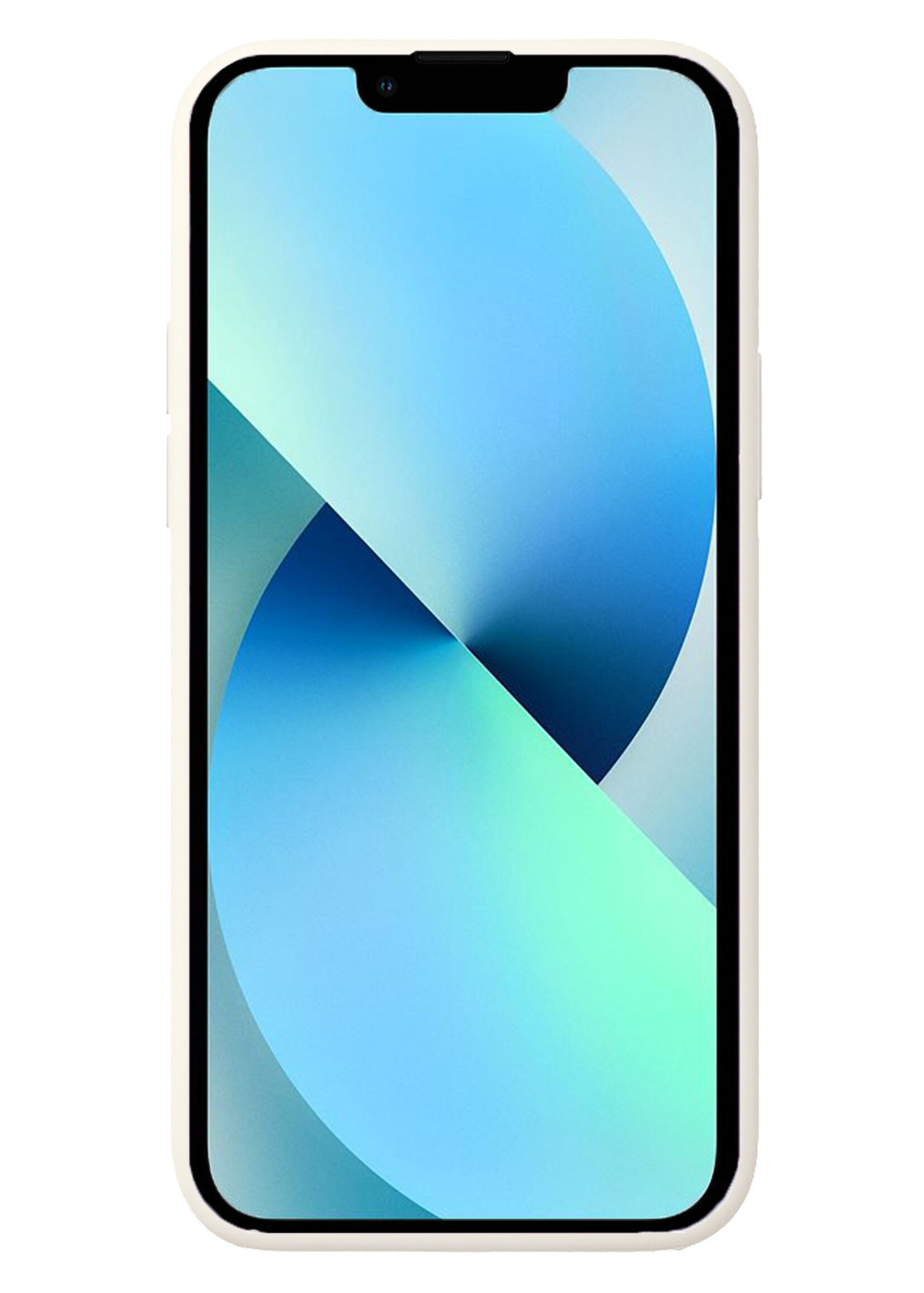 BTH Hoesje Geschikt voor iPhone 13 Pro Max Hoesje Siliconen Case Hoes Met Screenprotector - Hoes Geschikt voor iPhone 13 Pro Max Hoes Cover Case - Wit