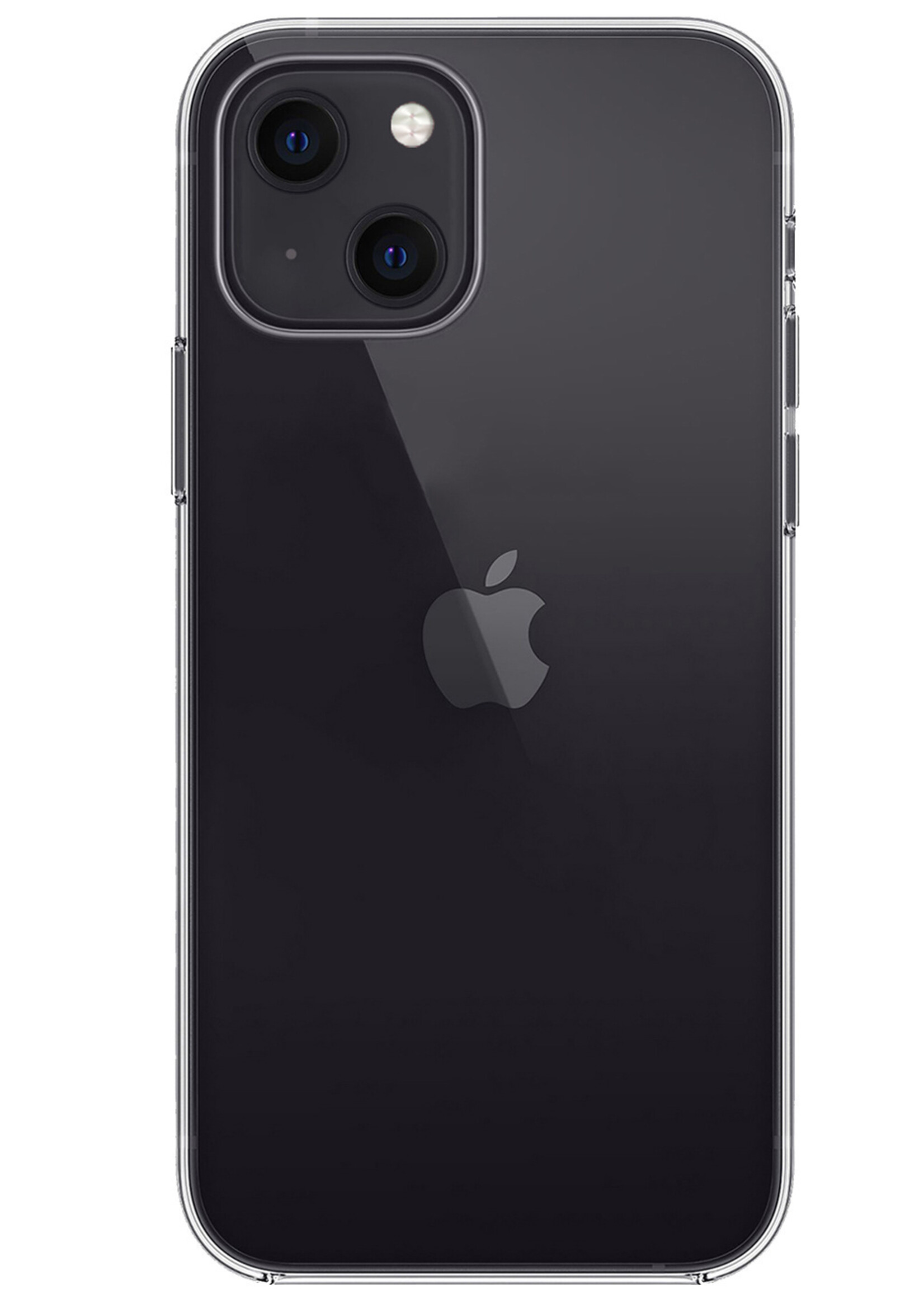 BTH Hoesje Geschikt voor iPhone 13 Hoesje Siliconen Case Hoes Met 2x Screenprotector - Hoes Geschikt voor iPhone 13 Hoes Cover Case - Transparant