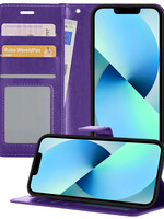 BTH BTH iPhone 13 Mini Hoesje Bookcase - Paars