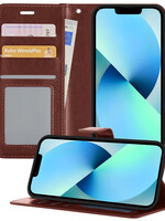 BTH BTH iPhone 13 Hoesje Bookcase - Bruin