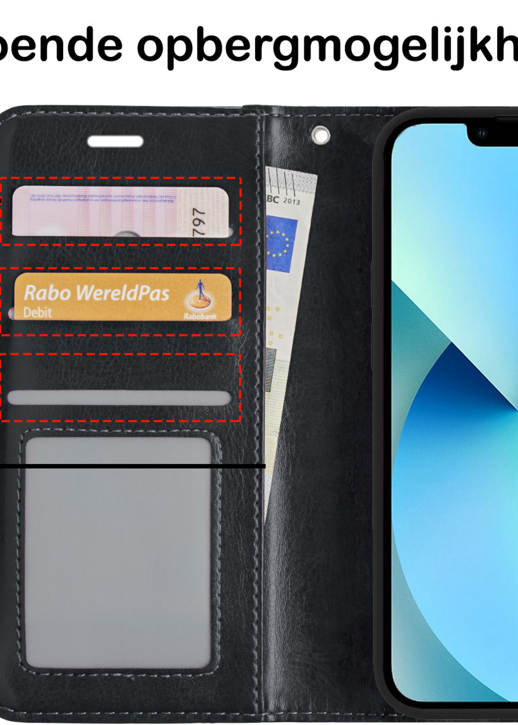 BTH Hoes voor iPhone 13 Pro Max Hoesje Book Case Hoes - Hoes voor iPhone 13 Pro Max Hoes Case Portemonnee Cover Wallet Case Hoesje - Zwart