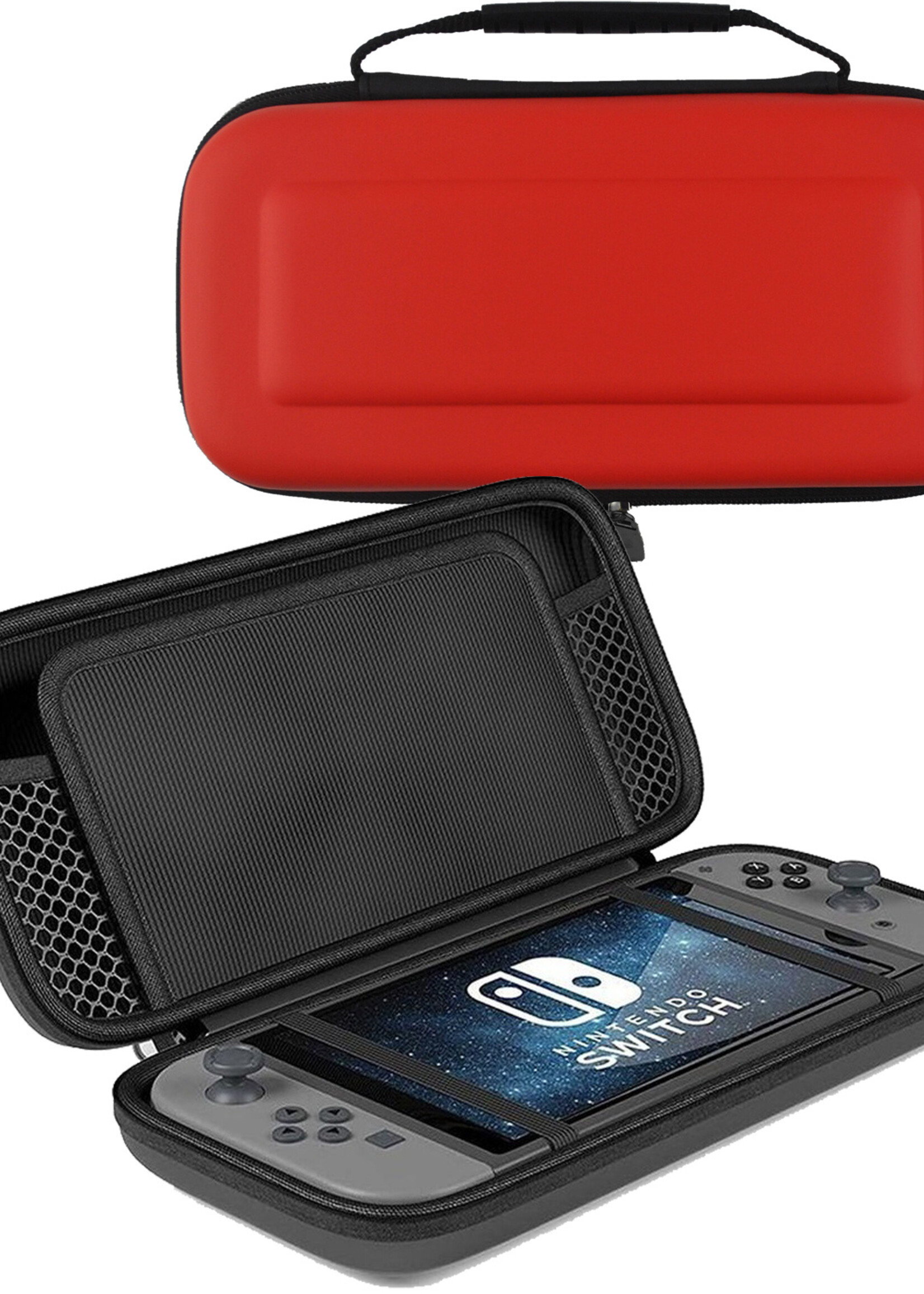 BTH Hoes Geschikt voor Nintendo Switch OLED Case Hoesje Hard Cover - Case Geschik voor Nintendo Switch OLED Hoes - Rood
