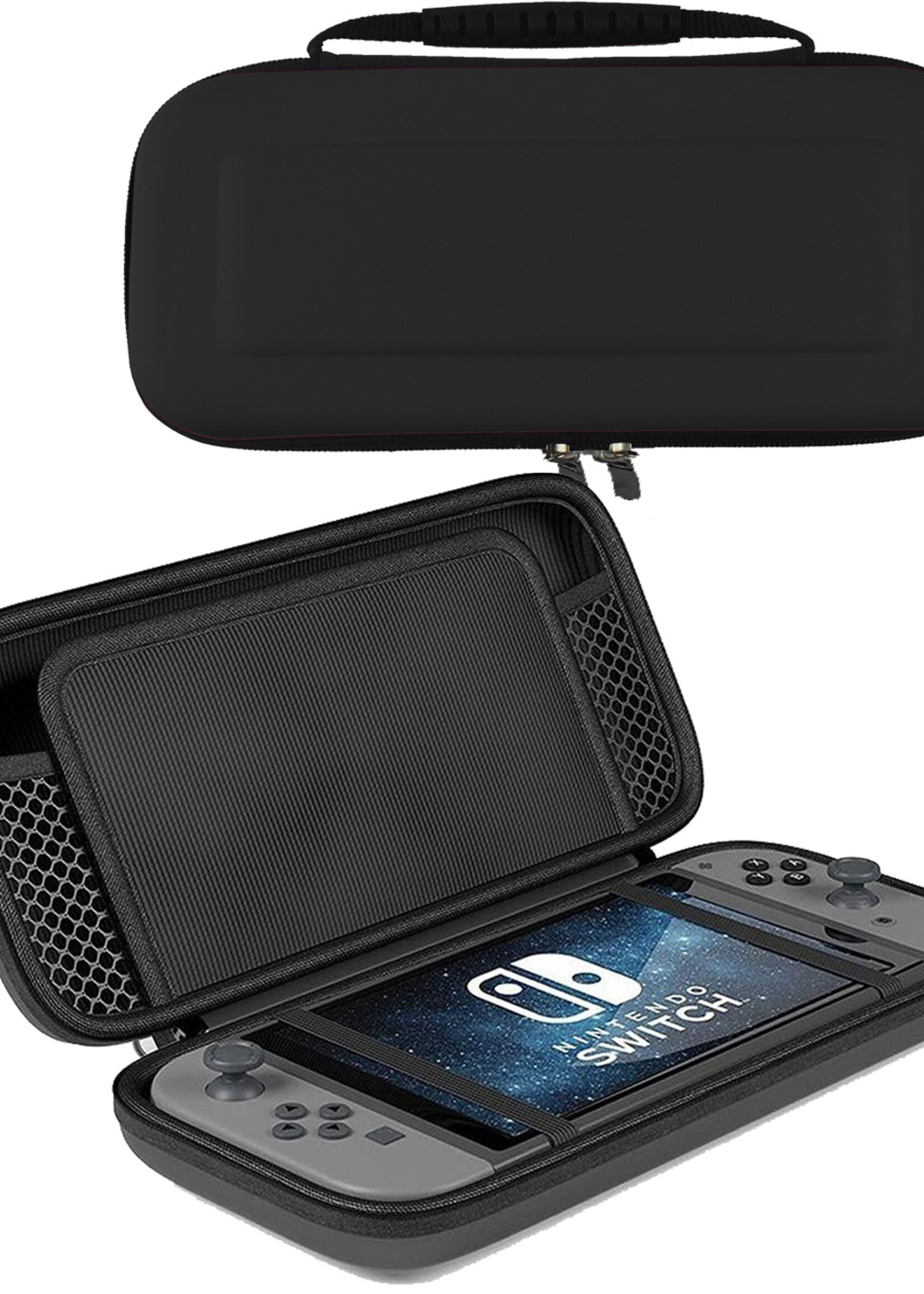 BTH Hoes Geschikt voor Nintendo Switch OLED Case Hoesje Hard Cover - Case Geschik voor Nintendo Switch OLED Hoes - Zwart