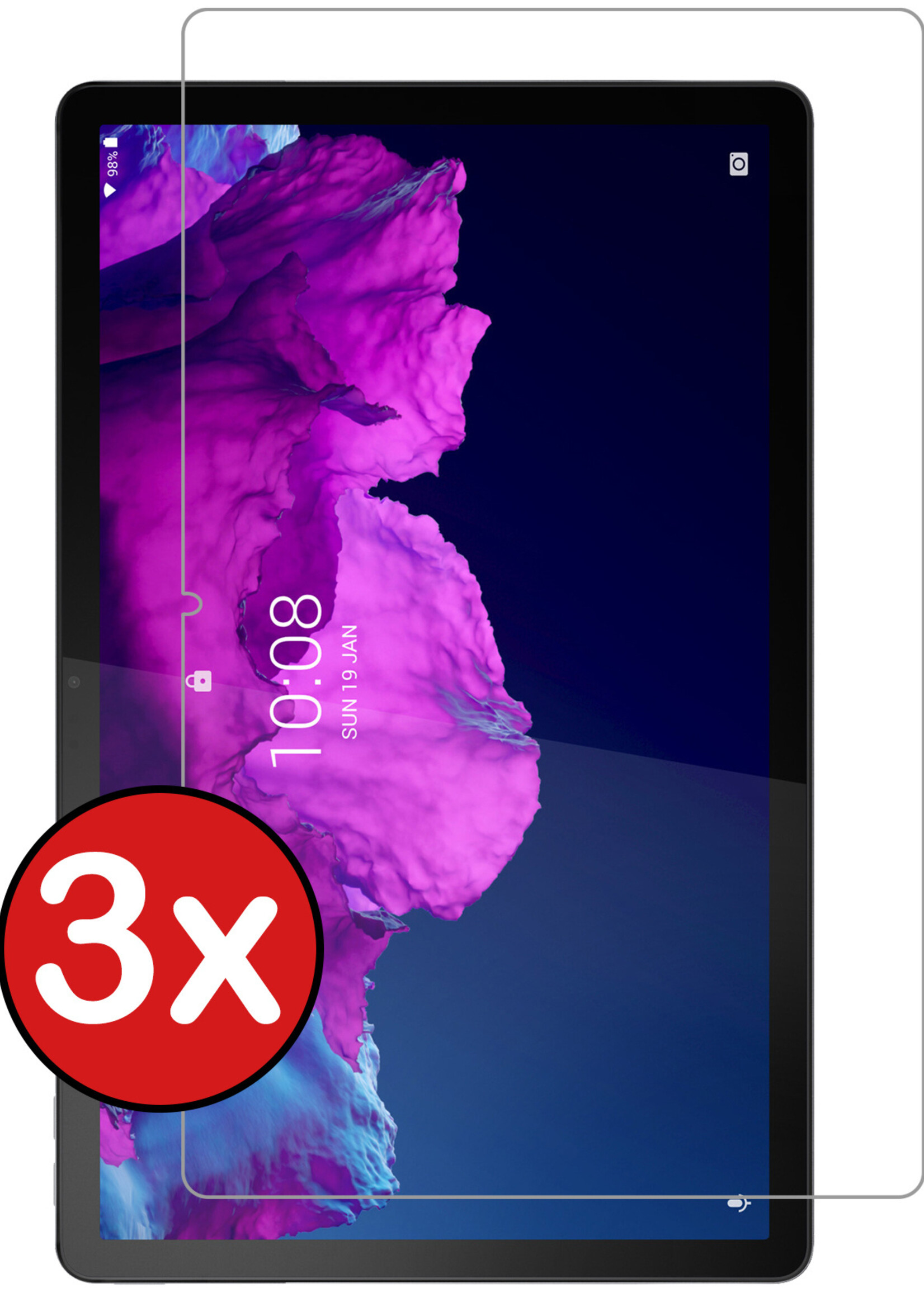 BTH Screenprotector Geschikt voor Lenovo Tab P11 Screenprotector Tempered Glass Screen Protector Gehard Glas - Screenprotector Geschikt voor Lenovo Tab P11 Screenprotector Glas - 3 PACK