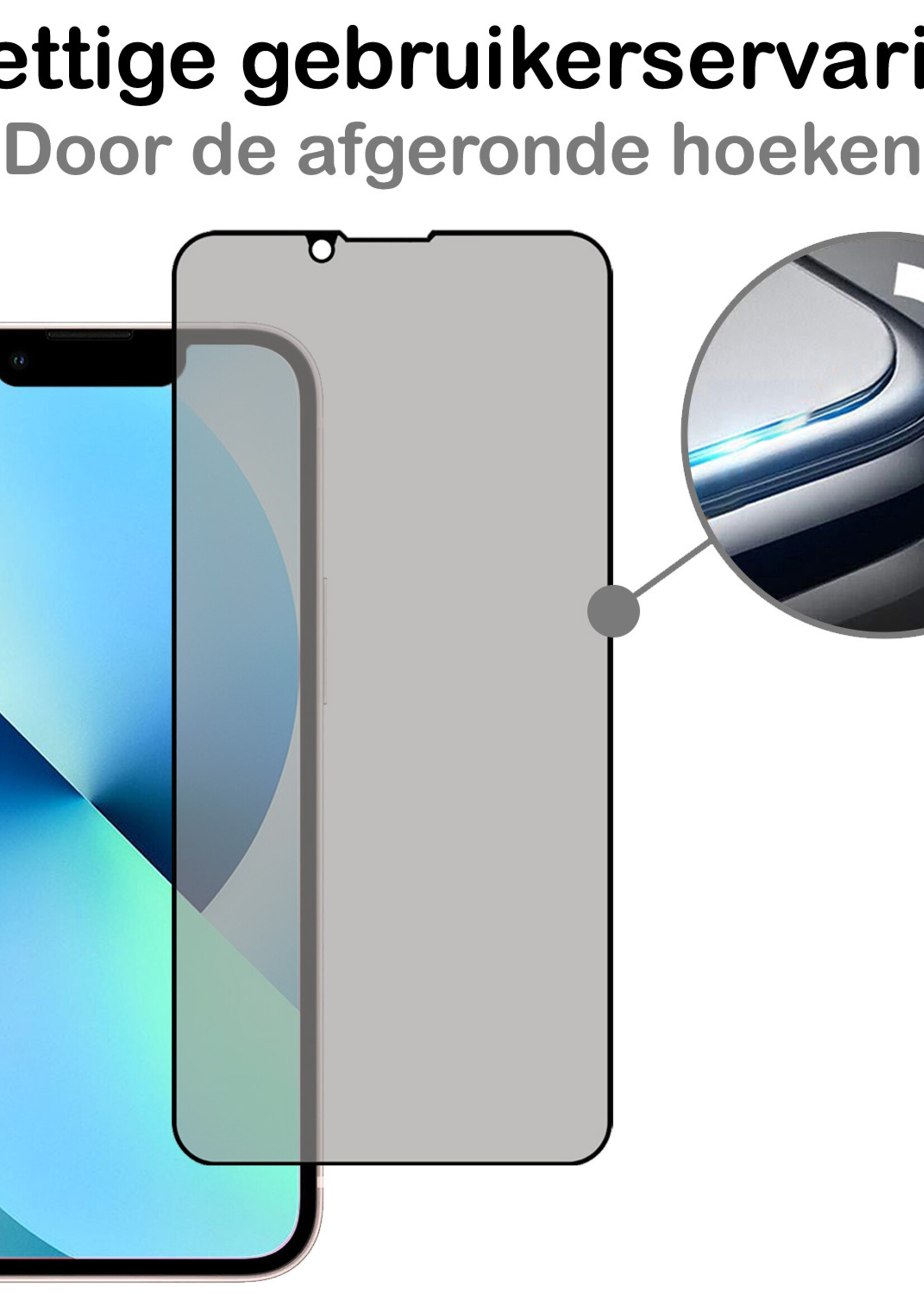 BTH Screenprotector Geschikt voor iPhone 13 Pro Screenprotector Privacy Glas Gehard Full Cover - Screenprotector Geschikt voor iPhone 13 Pro Screenprotector Privacy Tempered Glass - 2 PACK