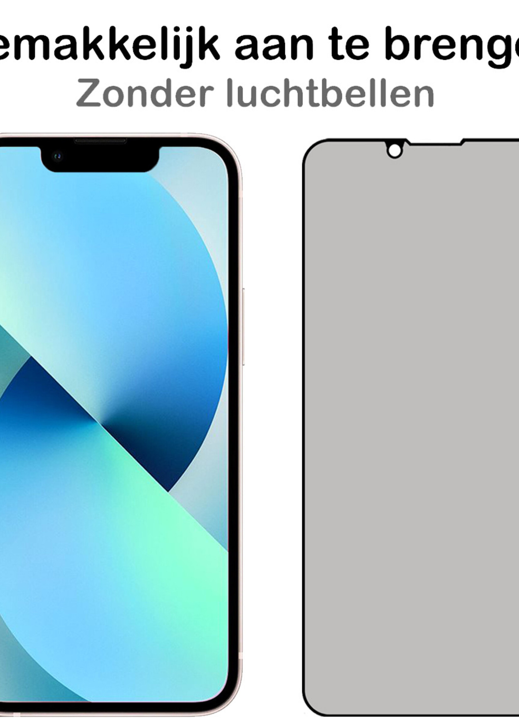 BTH Screenprotector Geschikt voor iPhone 13 Pro Screenprotector Privacy Glas Gehard Full Cover - Screenprotector Geschikt voor iPhone 13 Pro Screenprotector Privacy Tempered Glass - 2 PACK