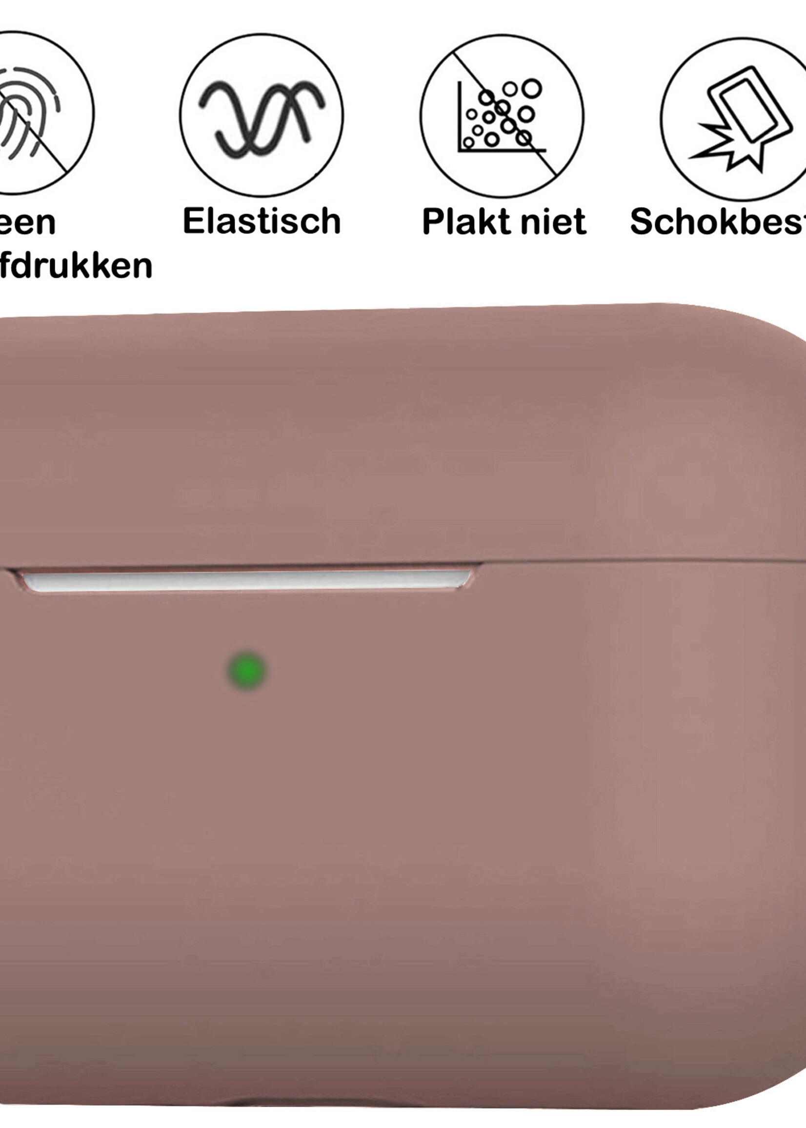 BTH Airpods 3 Hoesje Case Siliconen Hoes Geschikt voor Apple AirPods 3 Case Hoesje Met Clip - Beige
