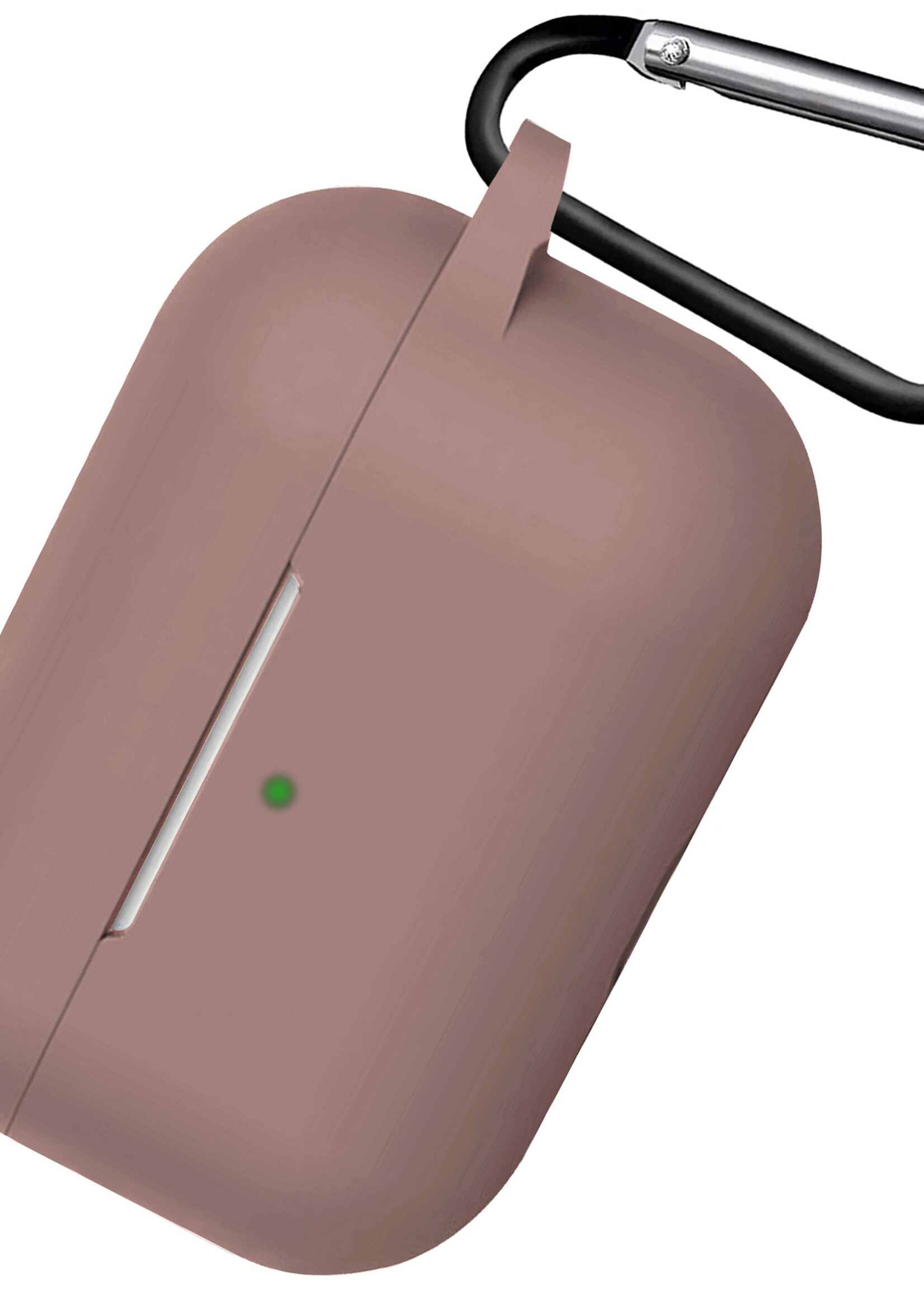 BTH Airpods 3 Hoesje Case Siliconen Hoes Geschikt voor Apple AirPods 3 Case Hoesje Met Clip - Beige