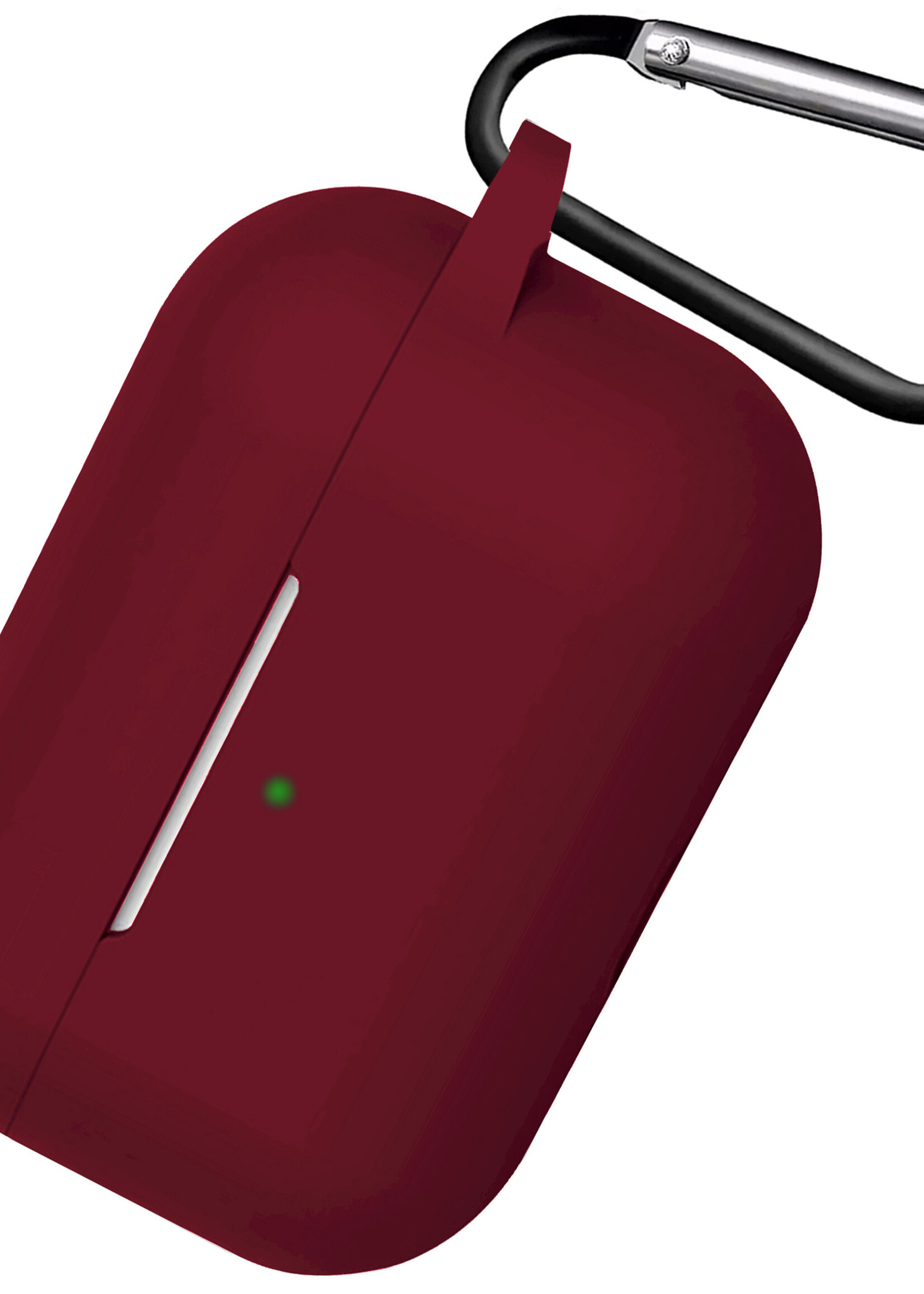 BTH Airpods 3 Hoesje Case Siliconen Hoes Geschikt voor Apple AirPods 3 Case Hoesje Met Clip - Donker Rood