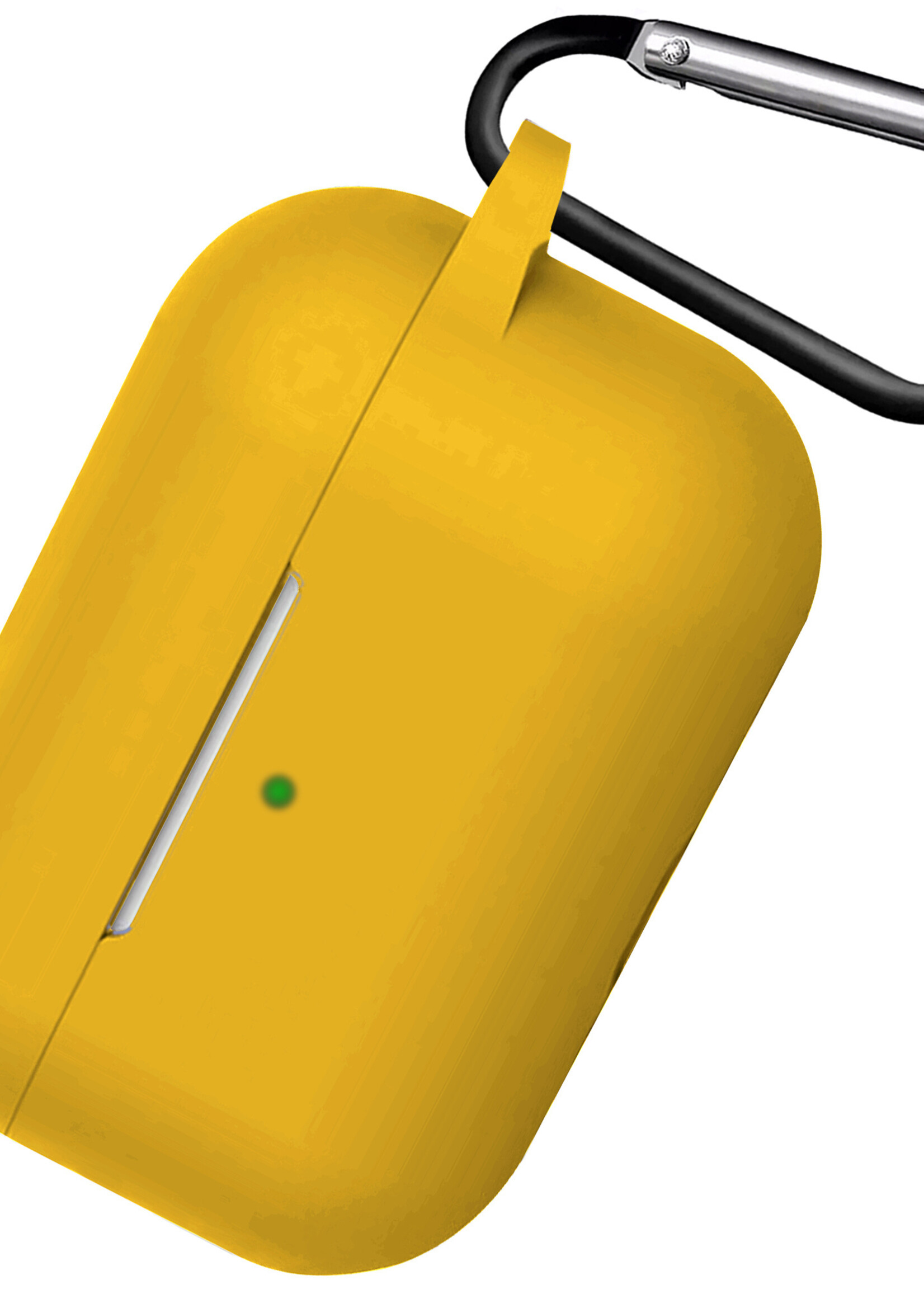 BTH Airpods 3 Hoesje Case Siliconen Hoes Geschikt voor Apple AirPods 3 Case Hoesje Met Clip - Geel