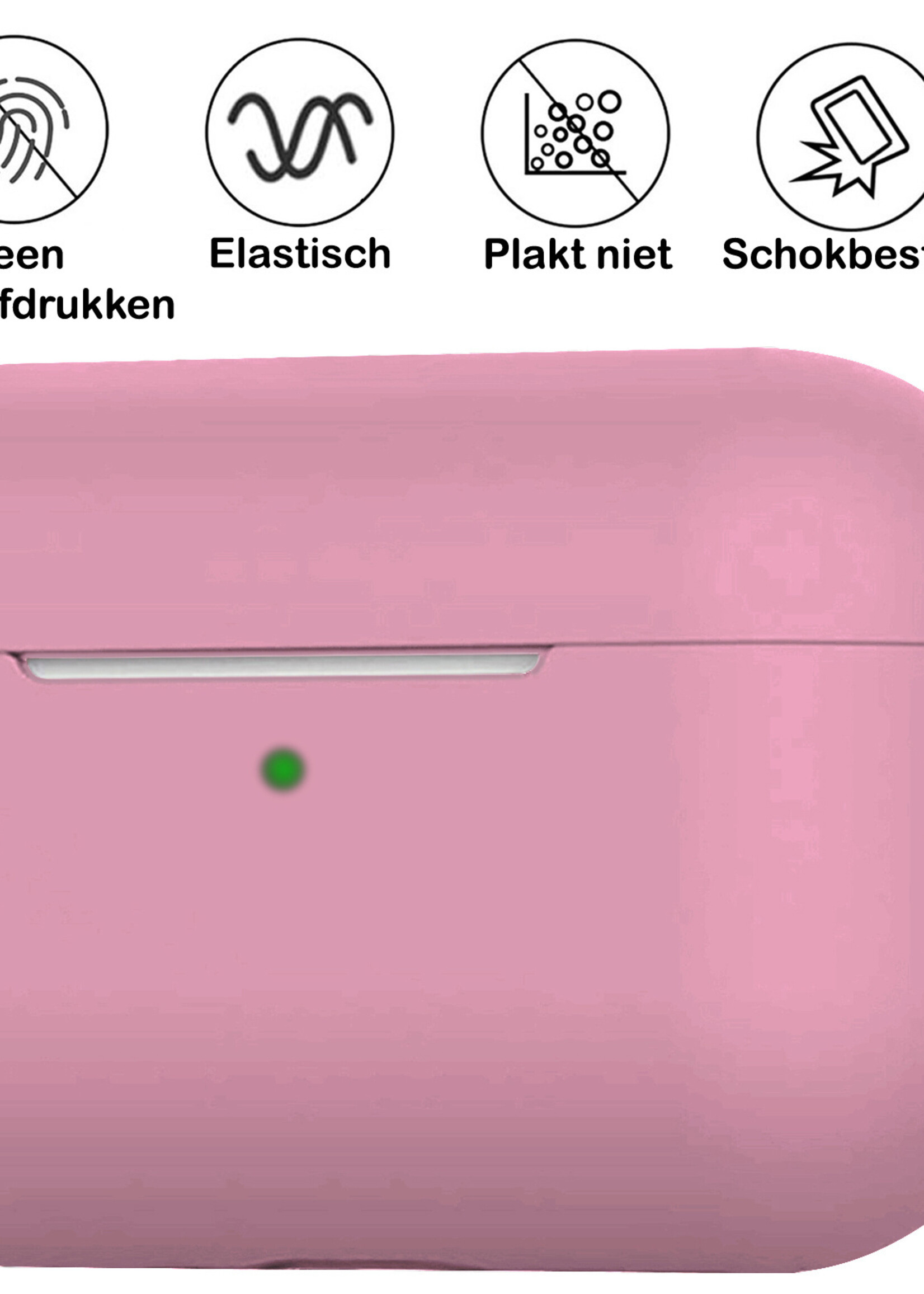 BTH Airpods 3 Hoesje Case Siliconen Hoes Geschikt voor Apple AirPods 3 Case Hoesje Met Clip - Licht Roze