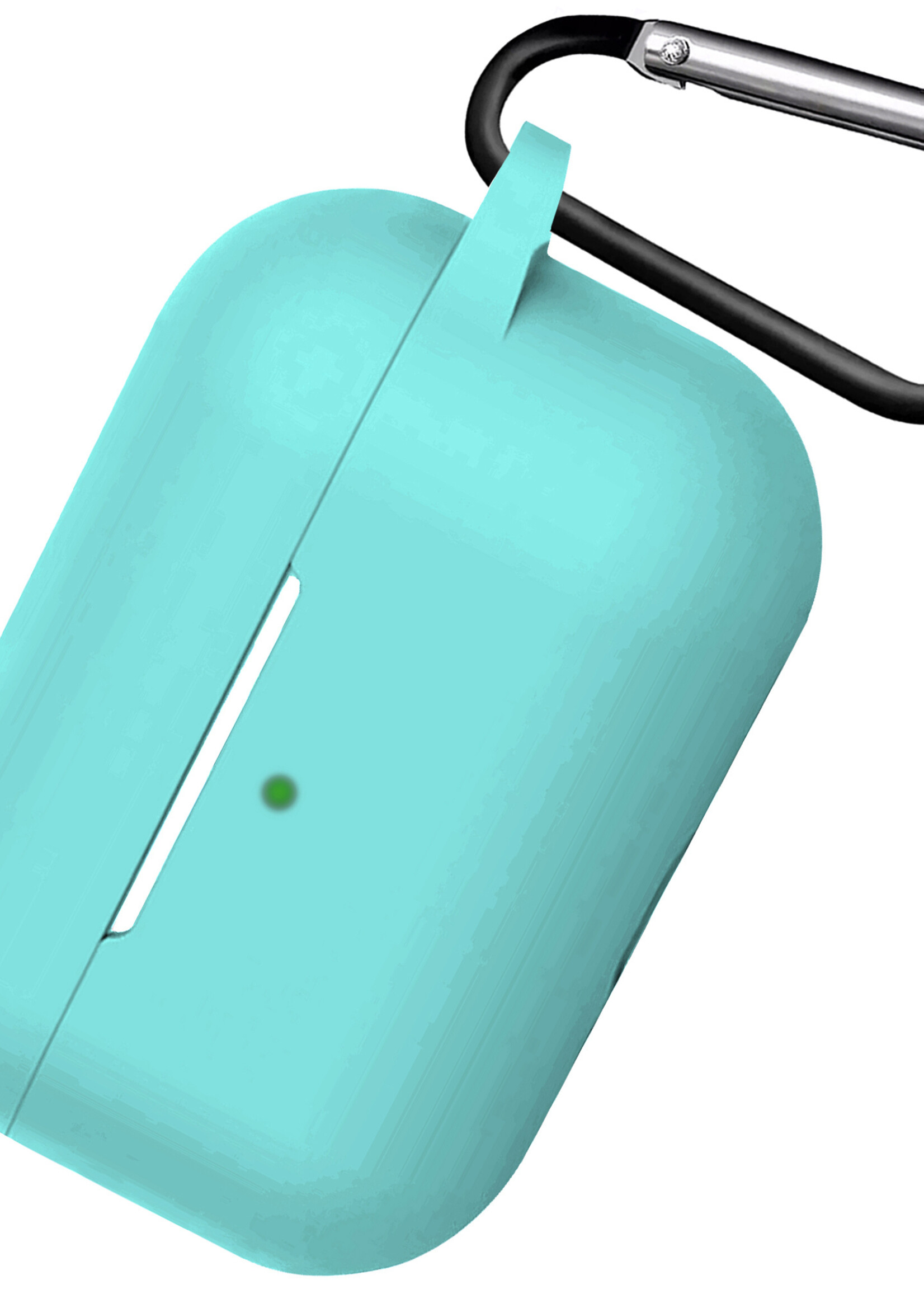 BTH Airpods 3 Hoesje Case Siliconen Hoes Geschikt voor Apple AirPods 3 Case Hoesje Met Clip - Mint Blauw