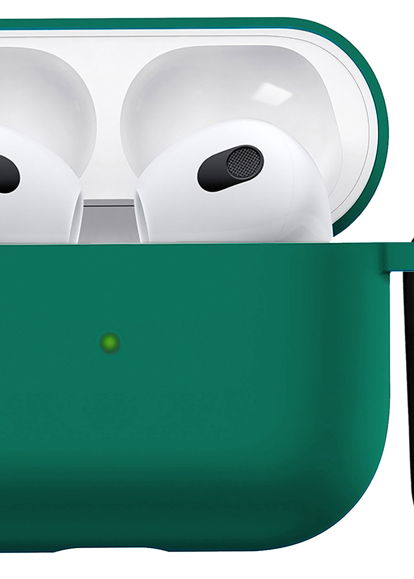 BTH Airpods 3 Hoesje Case Siliconen Hoes Geschikt voor Apple AirPods 3 Case Hoesje Met Clip - Turquoise Groen