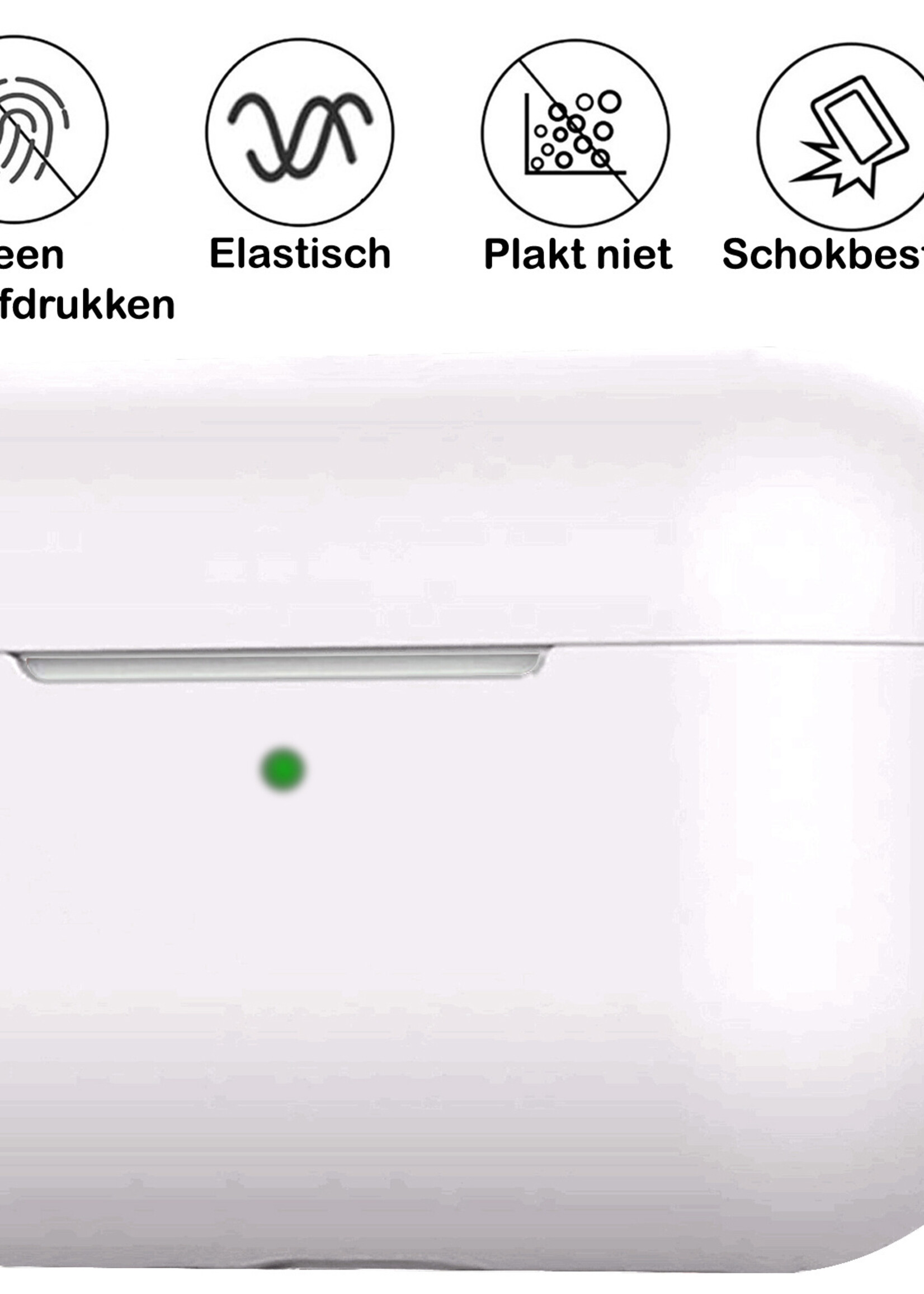 BTH Airpods 3 Hoesje Case Siliconen Hoes Geschikt voor Apple AirPods 3 Case Hoesje Met Clip - Wit