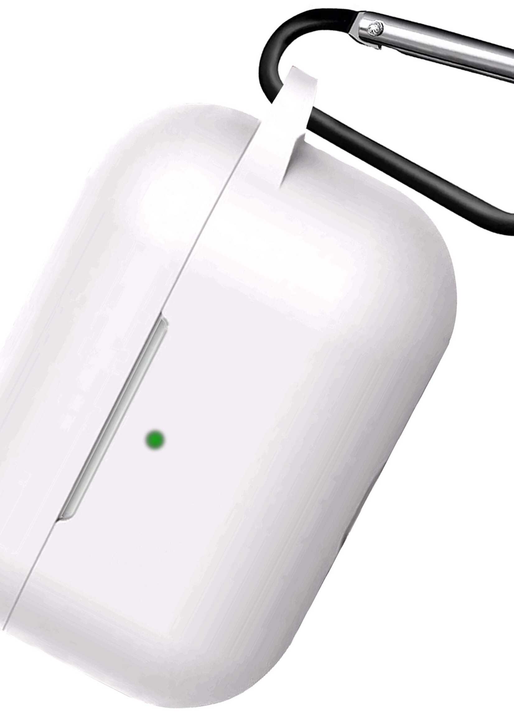 BTH Airpods 3 Hoesje Case Siliconen Hoes Geschikt voor Apple AirPods 3 Case Hoesje Met Clip - Wit