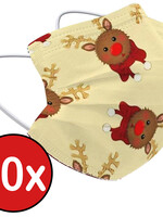 BTH BTH Wegwerp 3-laags Mondkapje Rendier - 10 Stuks