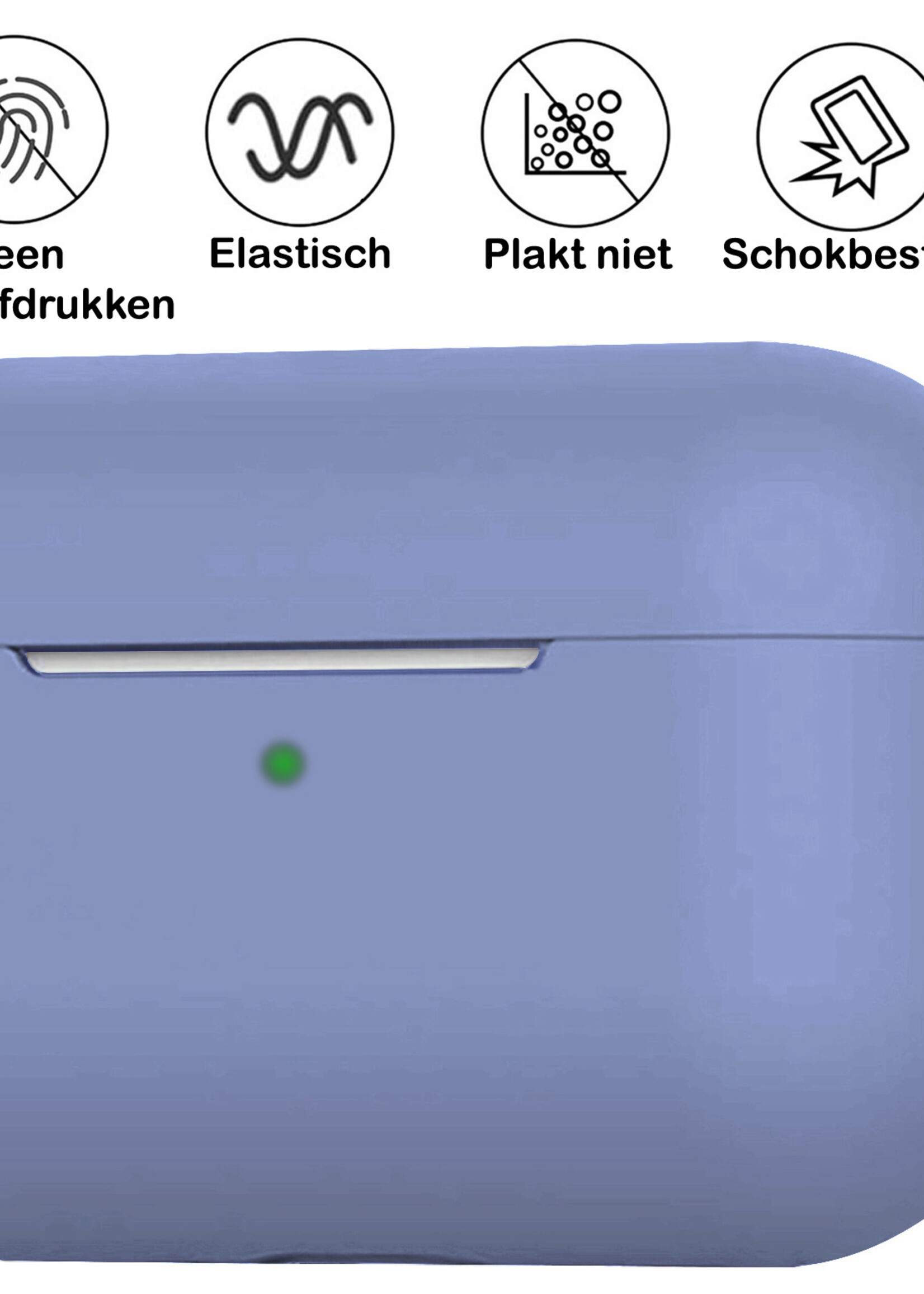 BTH Airpods 3 Hoesje Case Siliconen Hoes Geschikt voor Apple AirPods 3 Case Hoesje Met Clip - Baby Blauw