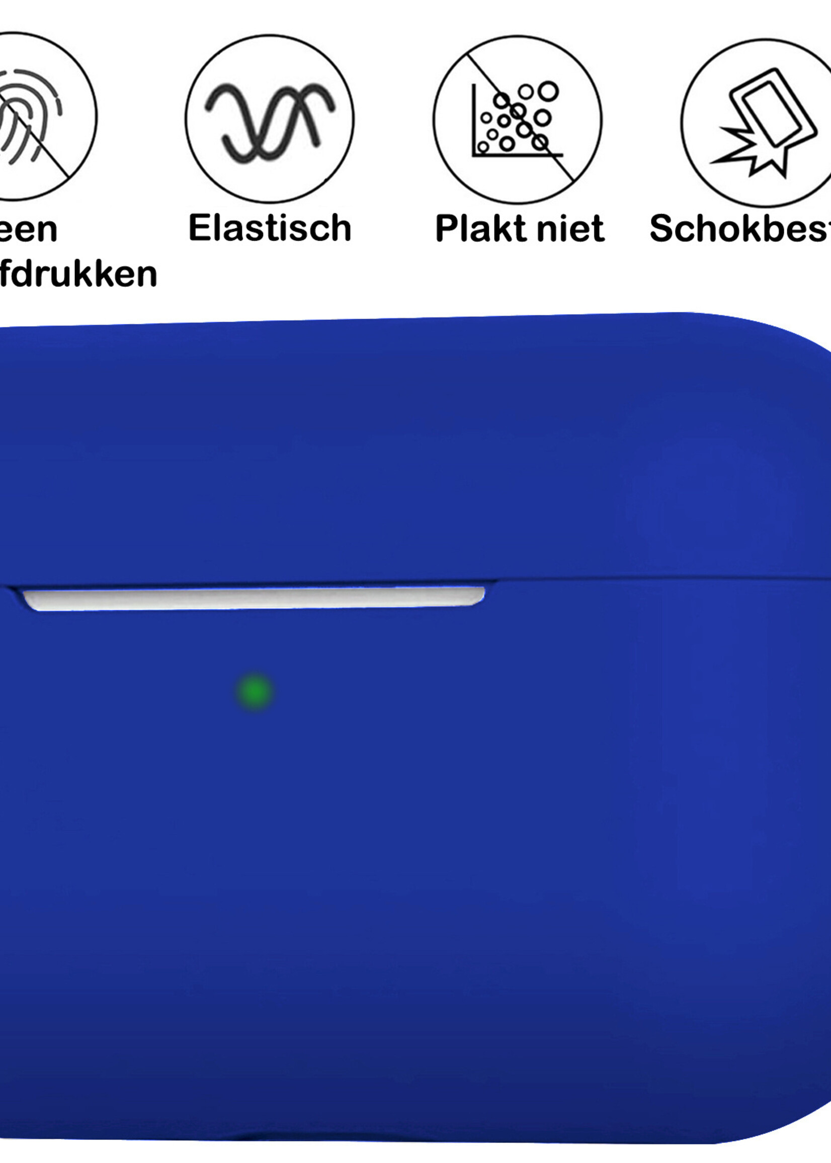 BTH Airpods 3 Hoesje Case Siliconen Hoes Geschikt voor Apple AirPods 3 Case Hoesje Met Clip - Donker Blauw