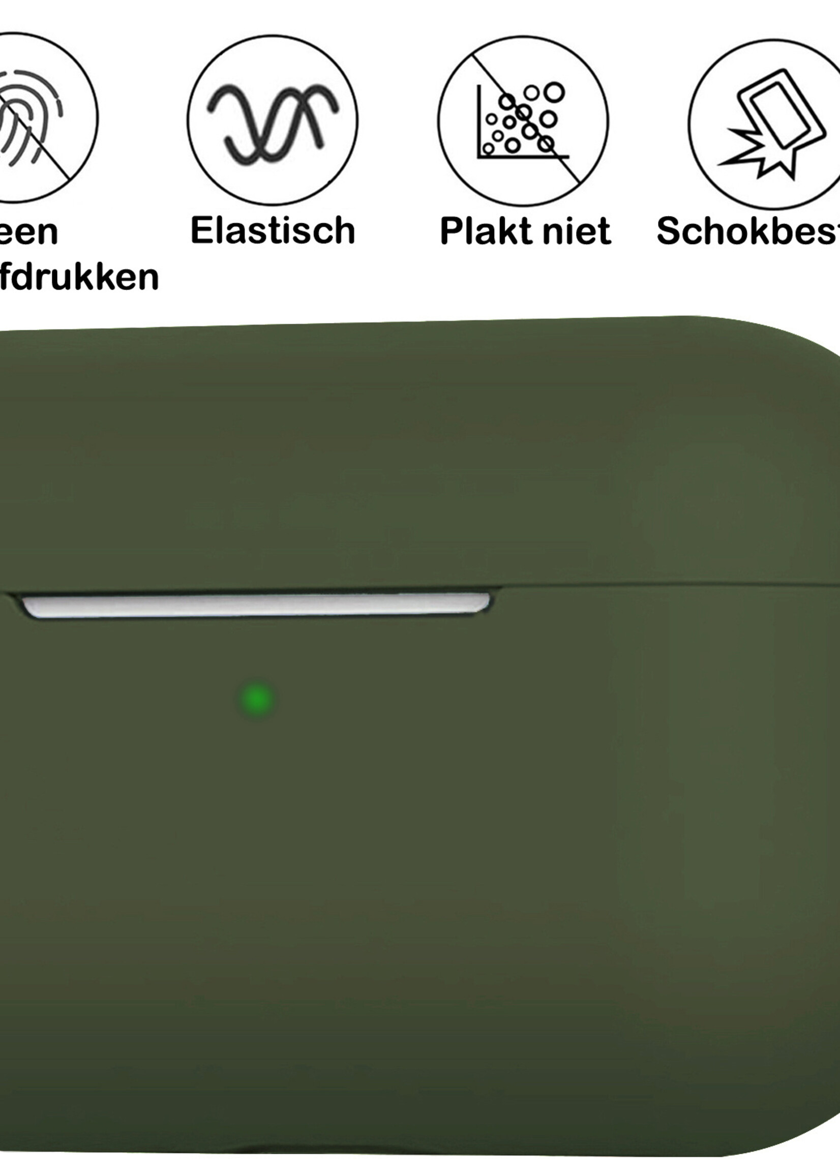 BTH Airpods 3 Hoesje Case Siliconen Hoes Geschikt voor Apple AirPods 3 Case Hoesje Met Clip - Donker Groen