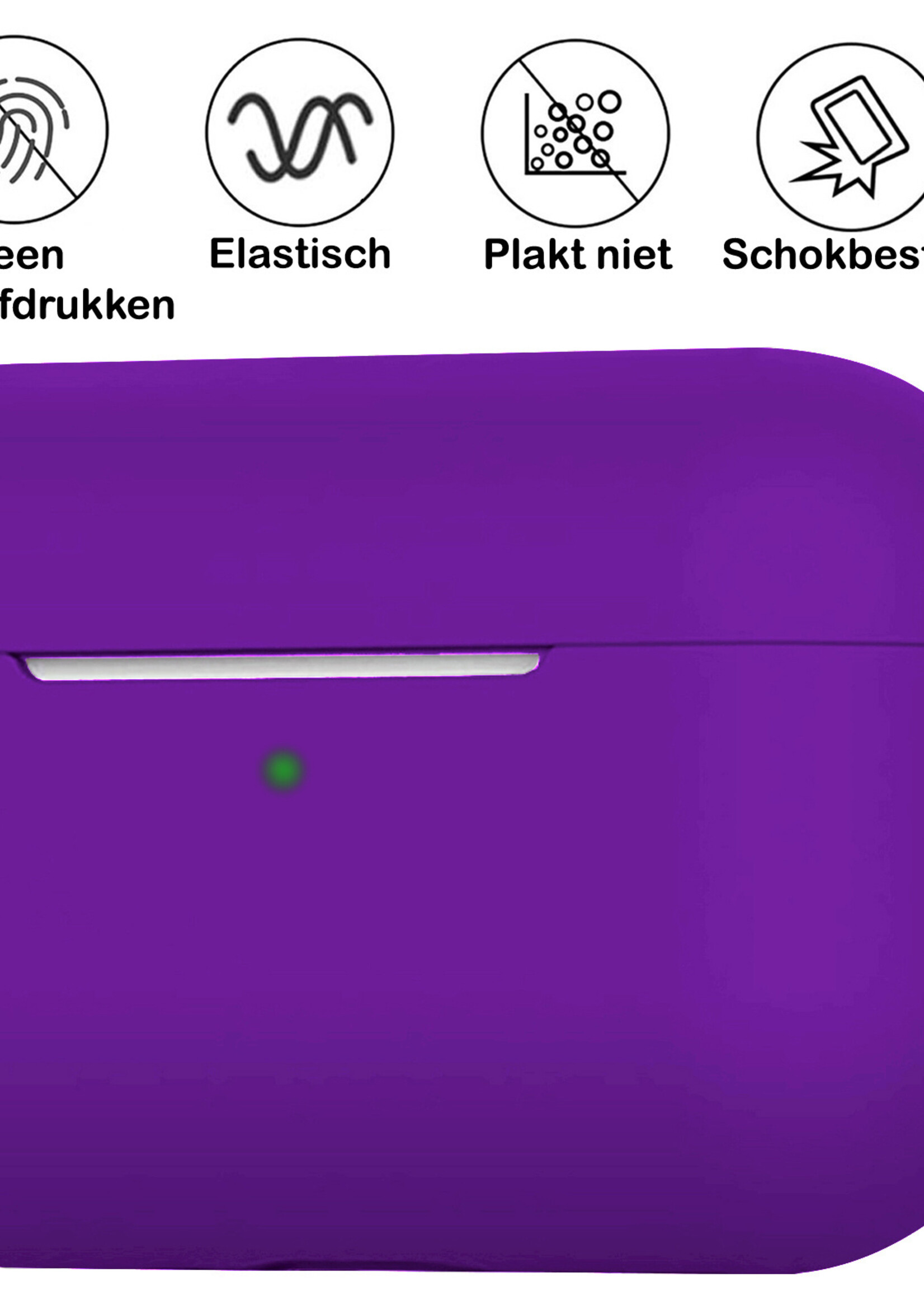 BTH Airpods 3 Hoesje Case Siliconen Hoes Geschikt voor Apple AirPods 3 Case Hoesje Met Clip - Paars