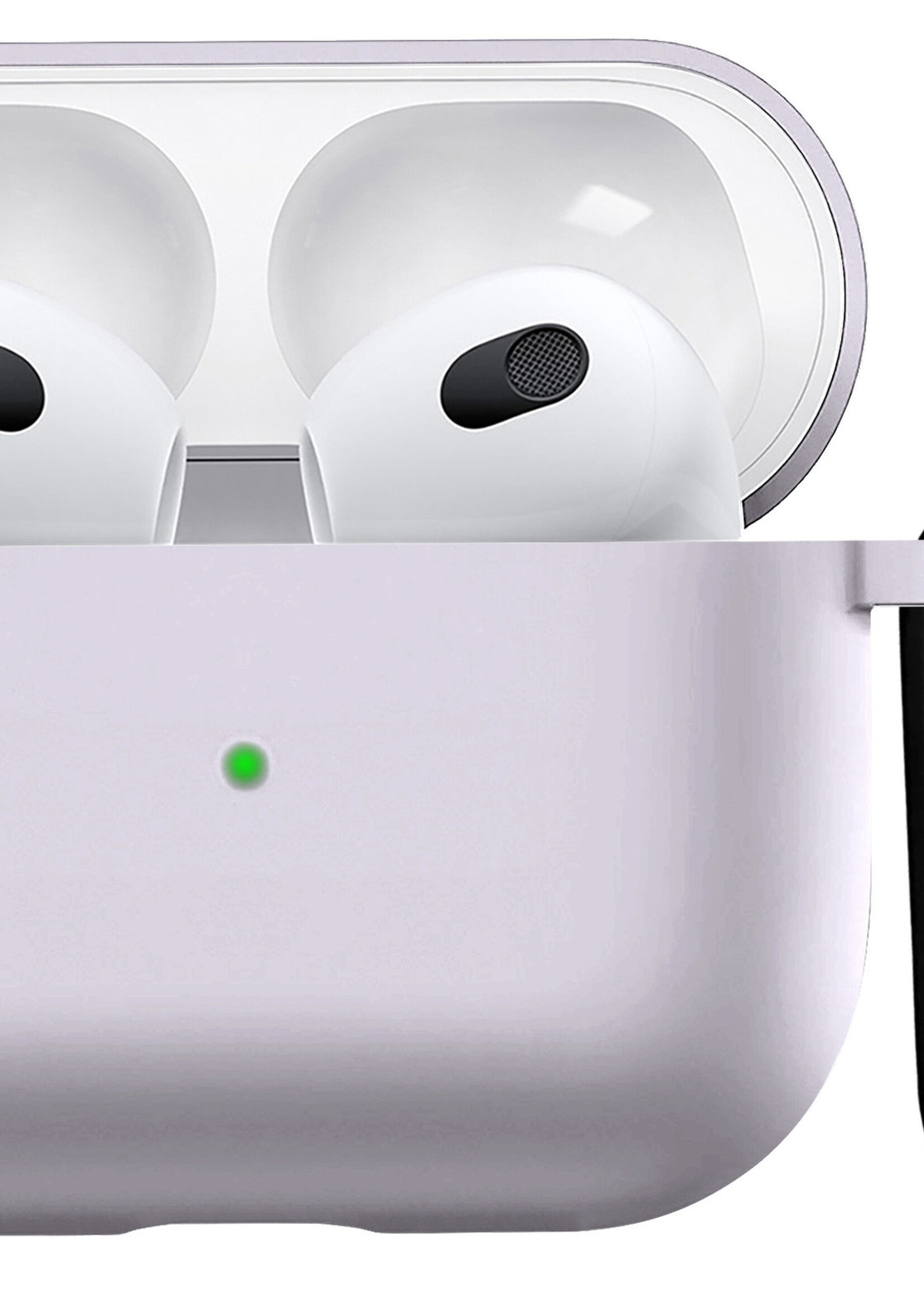 BTH Airpods 3 Hoesje Case Siliconen Hoes Geschikt voor Apple AirPods 3 Case Hoesje Met Clip - Transparant