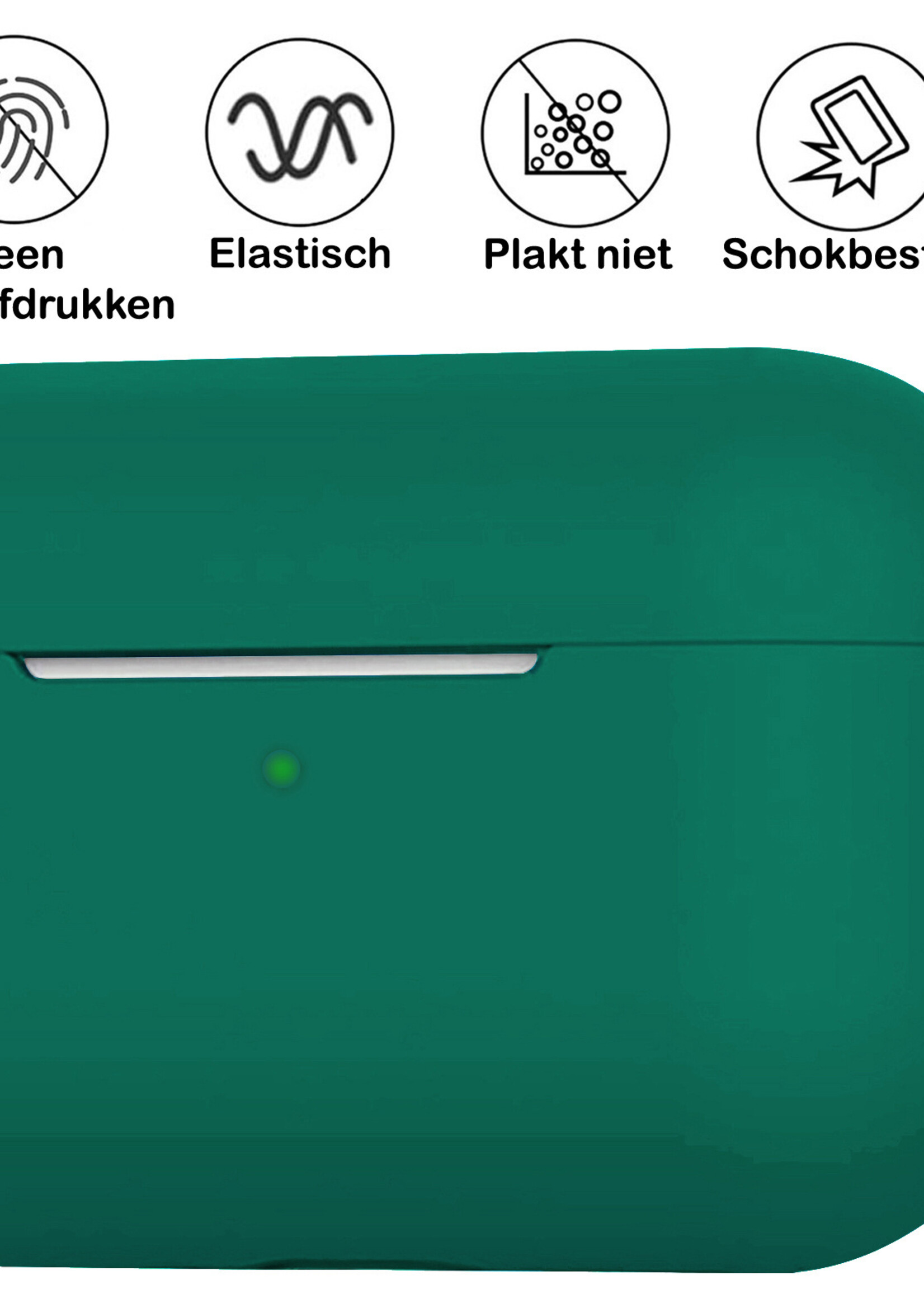 BTH Airpods 3 Hoesje Case Siliconen Hoes Geschikt voor Apple AirPods 3 Case Hoesje Met Clip - Turquoise Groen