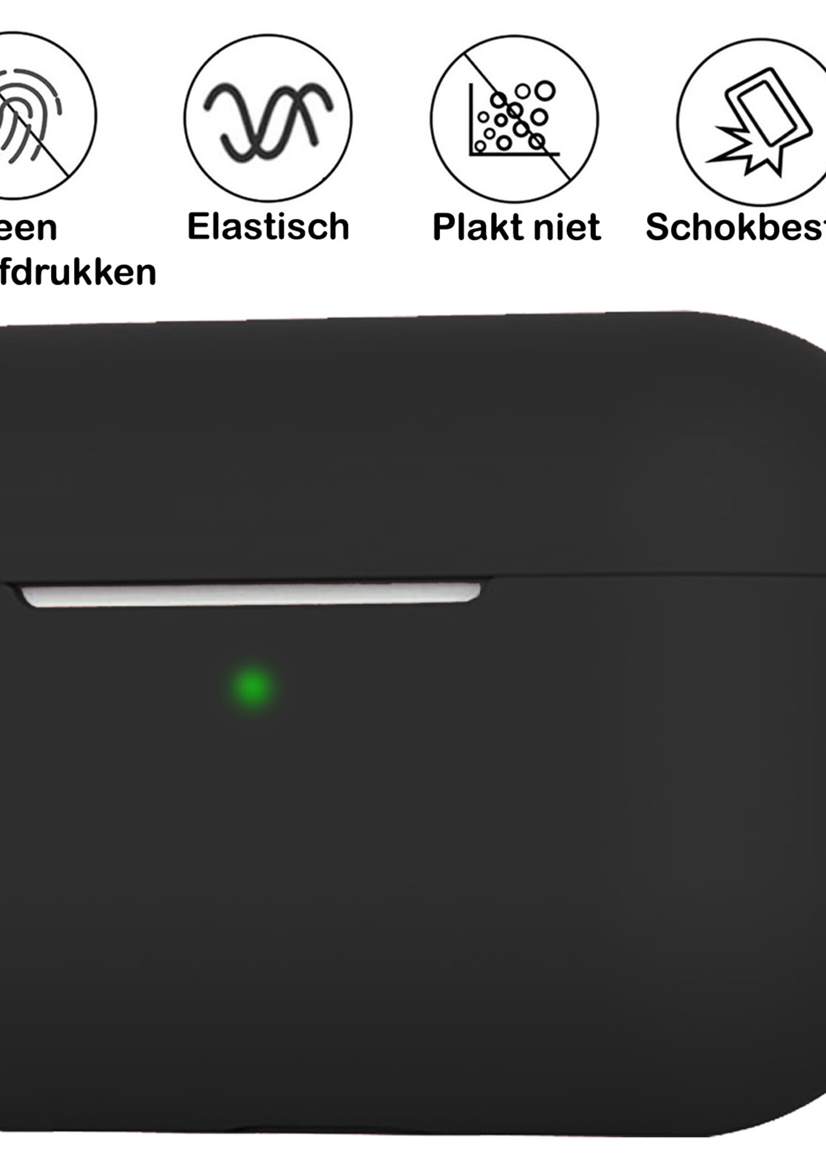 BTH Airpods 3 Hoesje Case Siliconen Hoes Geschikt voor Apple AirPods 3 Case Hoesje Met Clip - Zwart