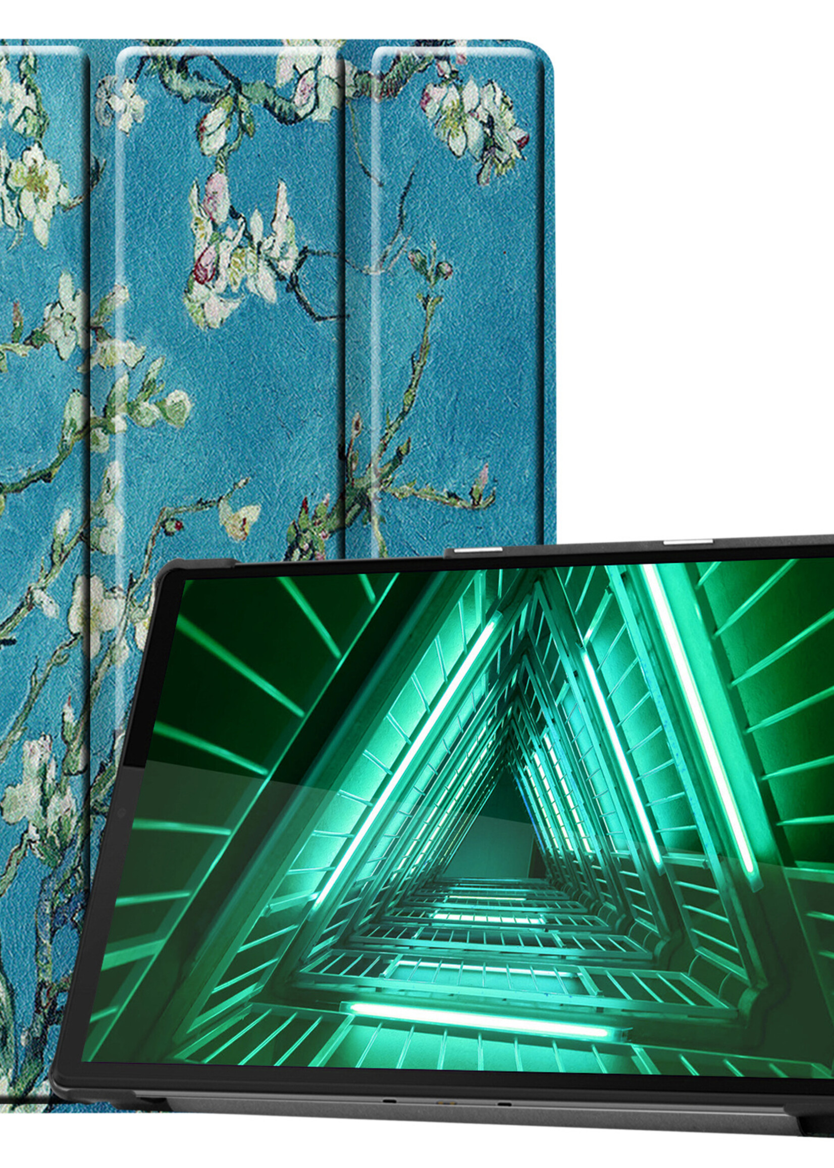 BTH Lenovo Tab M10 FHD Plus Hoes Luxe Book Case Hoesje - Lenovo Tab M10 FHD Plus Hoes Cover (10,3 inch) - Bloesem