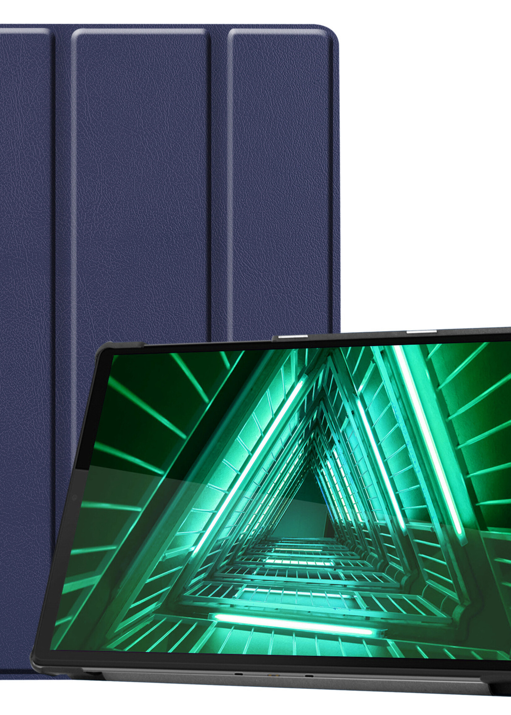 BTH Lenovo Tab M10 FHD Plus Hoes Luxe Book Case Hoesje - Lenovo Tab M10 FHD Plus Hoes Cover (10,3 inch) - Donker Blauw