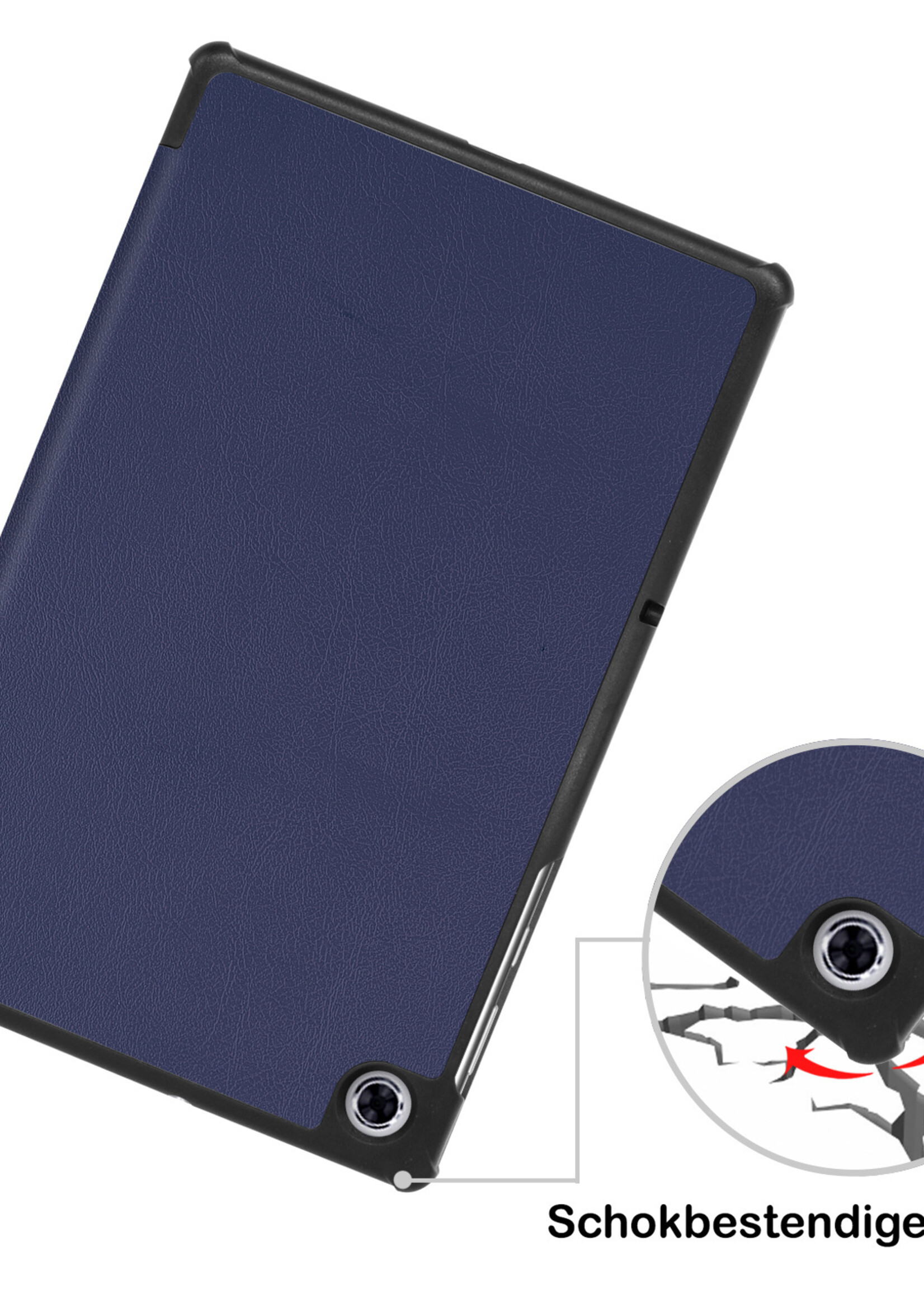 BTH Lenovo Tab M10 FHD Plus Hoes Luxe Book Case Hoesje - Lenovo Tab M10 FHD Plus Hoes Cover (10,3 inch) - Donker Blauw