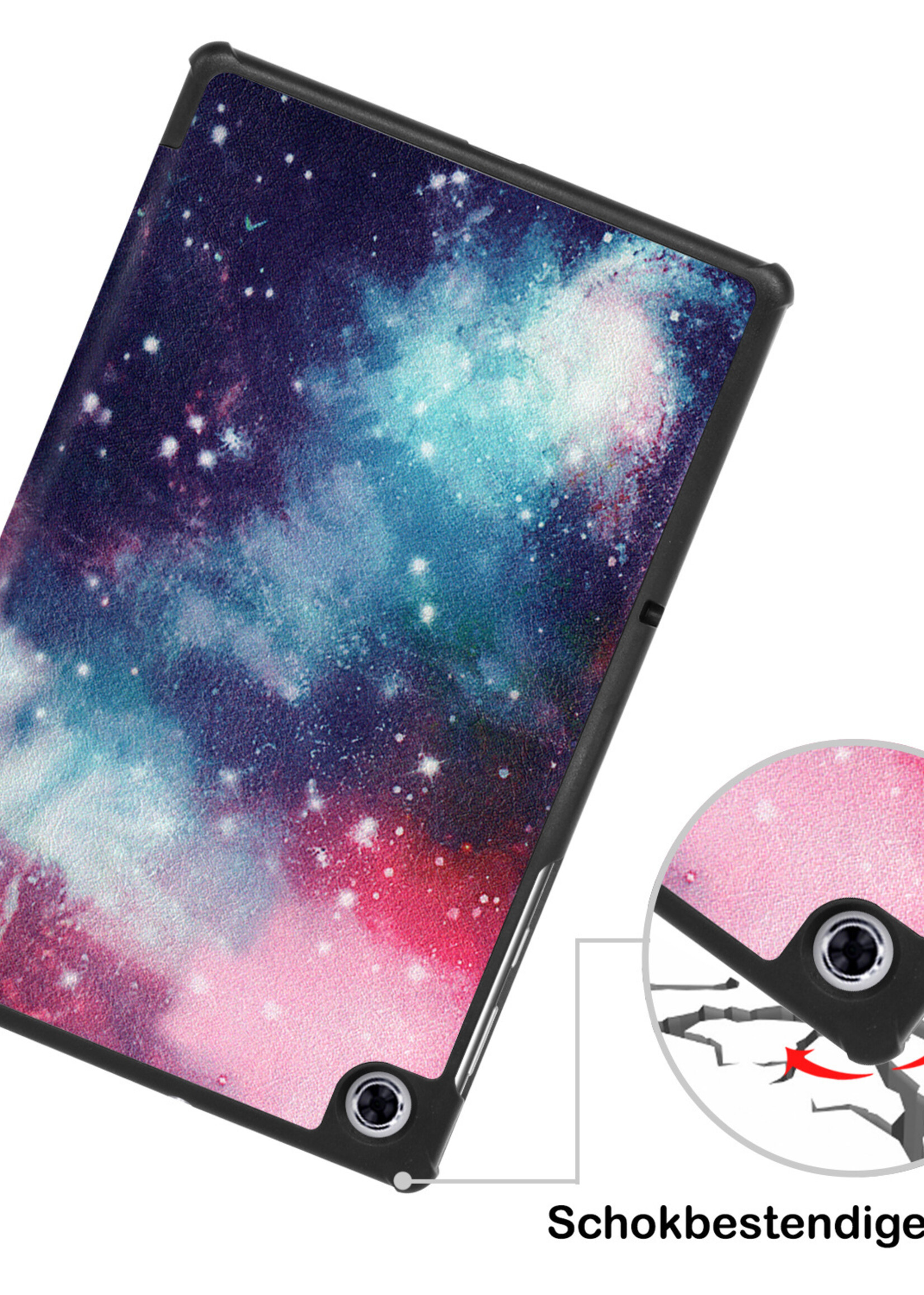 BTH Lenovo Tab M10 FHD Plus Hoes Luxe Book Case Hoesje - Lenovo Tab M10 FHD Plus Hoes Cover (10,3 inch) - Galaxy
