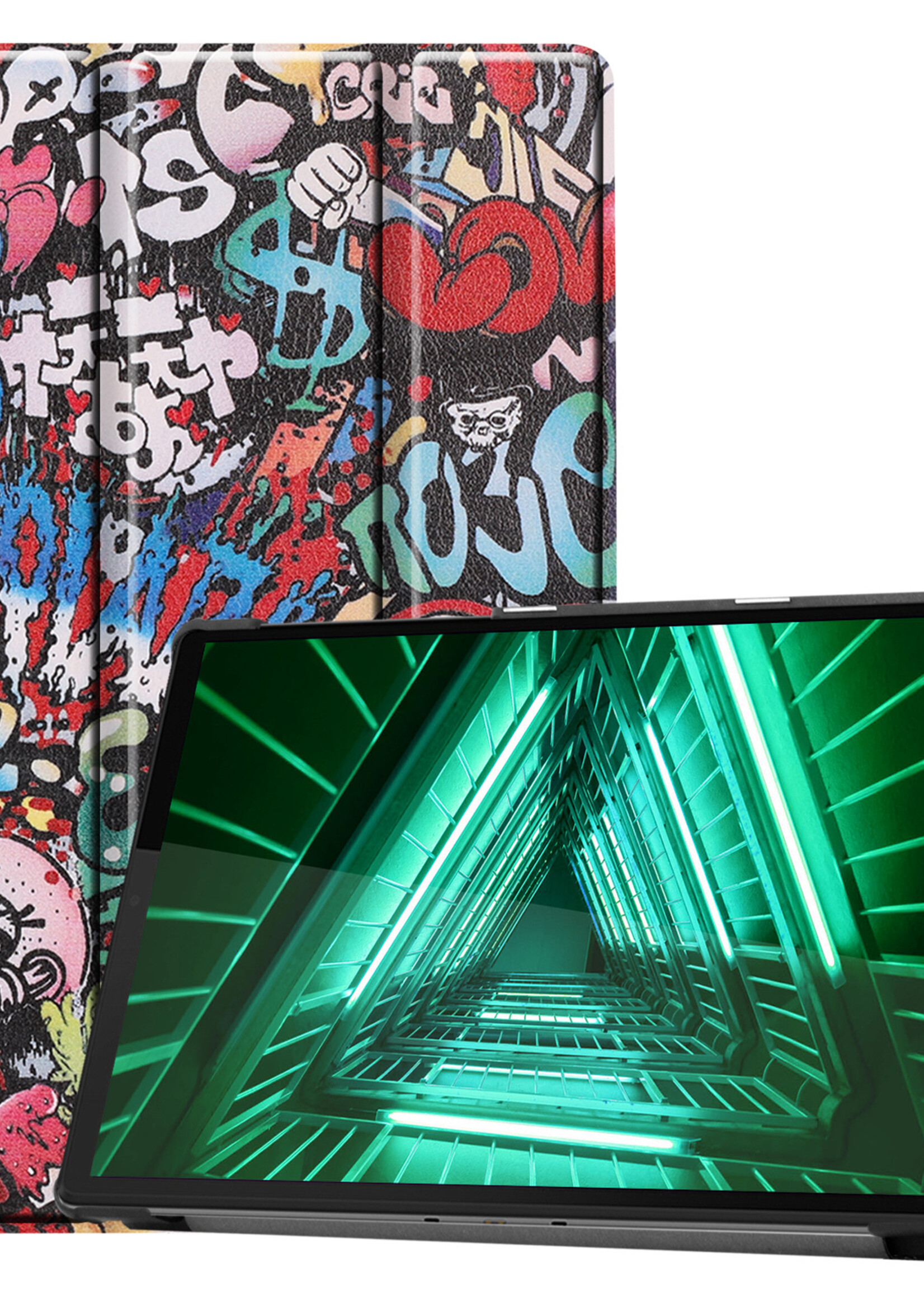 BTH Lenovo Tab M10 FHD Plus Hoes Luxe Book Case Hoesje - Lenovo Tab M10 FHD Plus Hoes Cover (10,3 inch) - Graffity