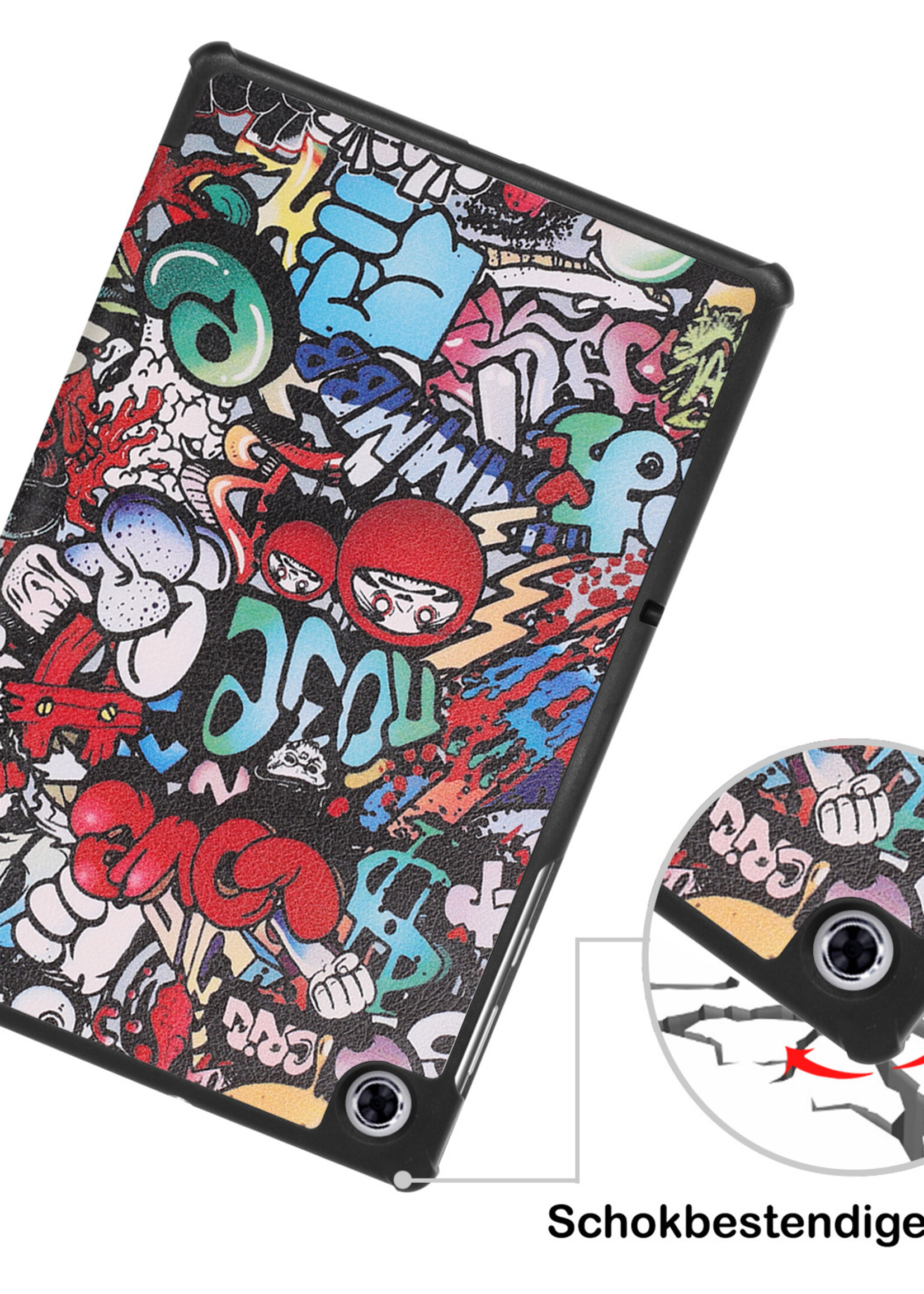 BTH Lenovo Tab M10 FHD Plus Hoes Luxe Book Case Hoesje - Lenovo Tab M10 FHD Plus Hoes Cover (10,3 inch) - Graffity