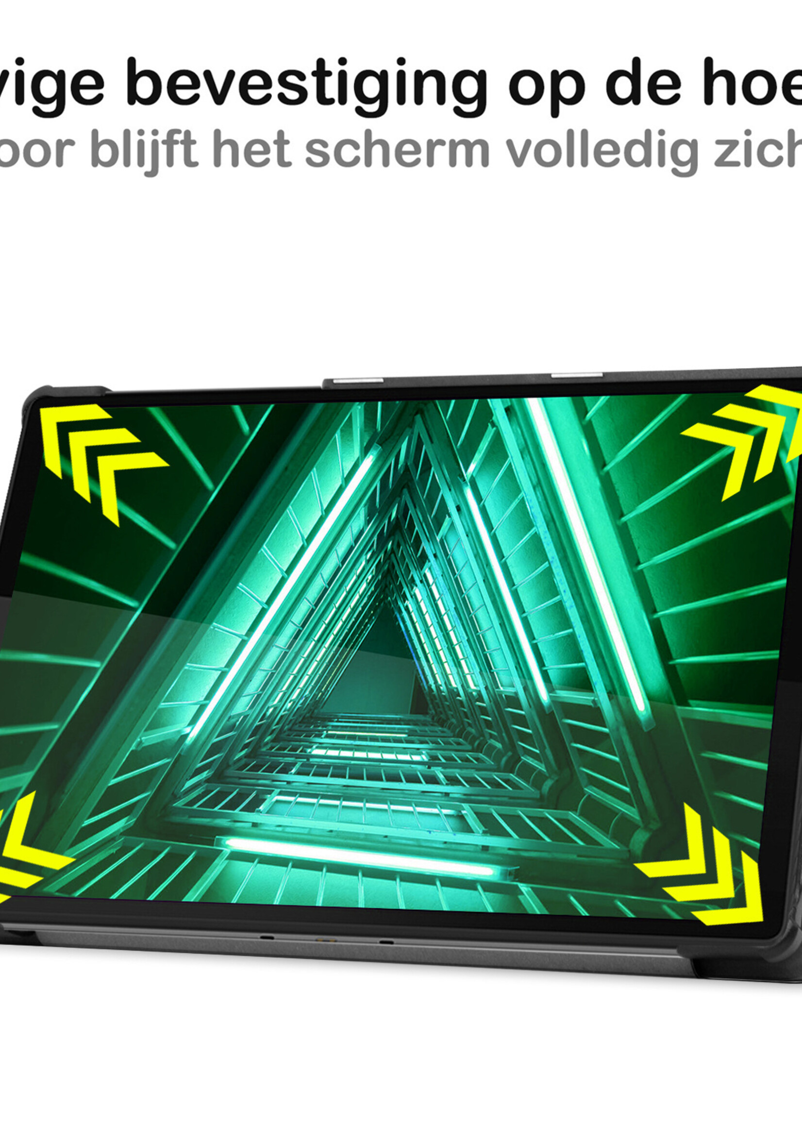 BTH Lenovo Tab M10 FHD Plus Hoes Luxe Book Case Hoesje - Lenovo Tab M10 FHD Plus Hoes Cover (10,3 inch) - Grijs