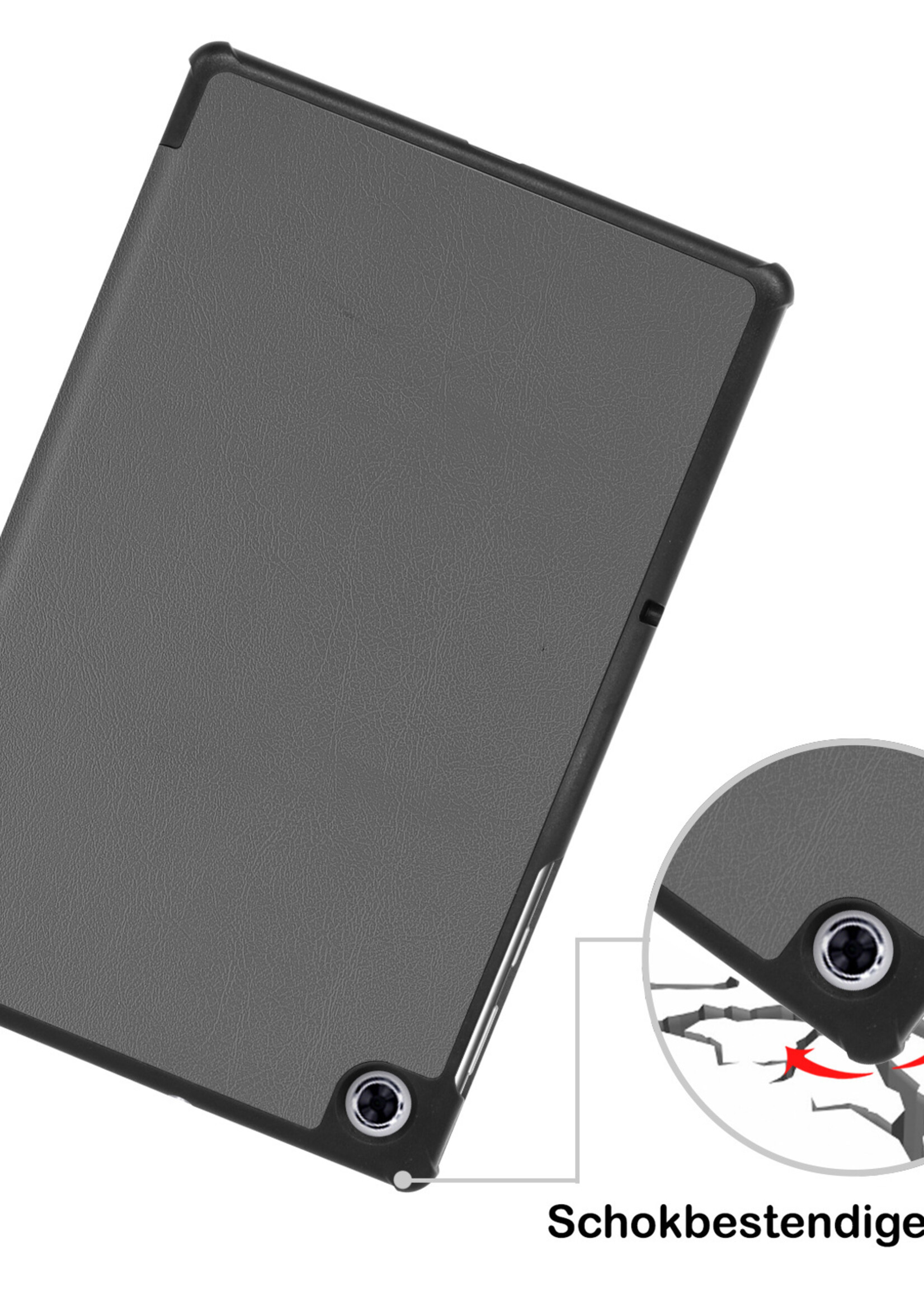 BTH Lenovo Tab M10 FHD Plus Hoes Luxe Book Case Hoesje - Lenovo Tab M10 FHD Plus Hoes Cover (10,3 inch) - Grijs