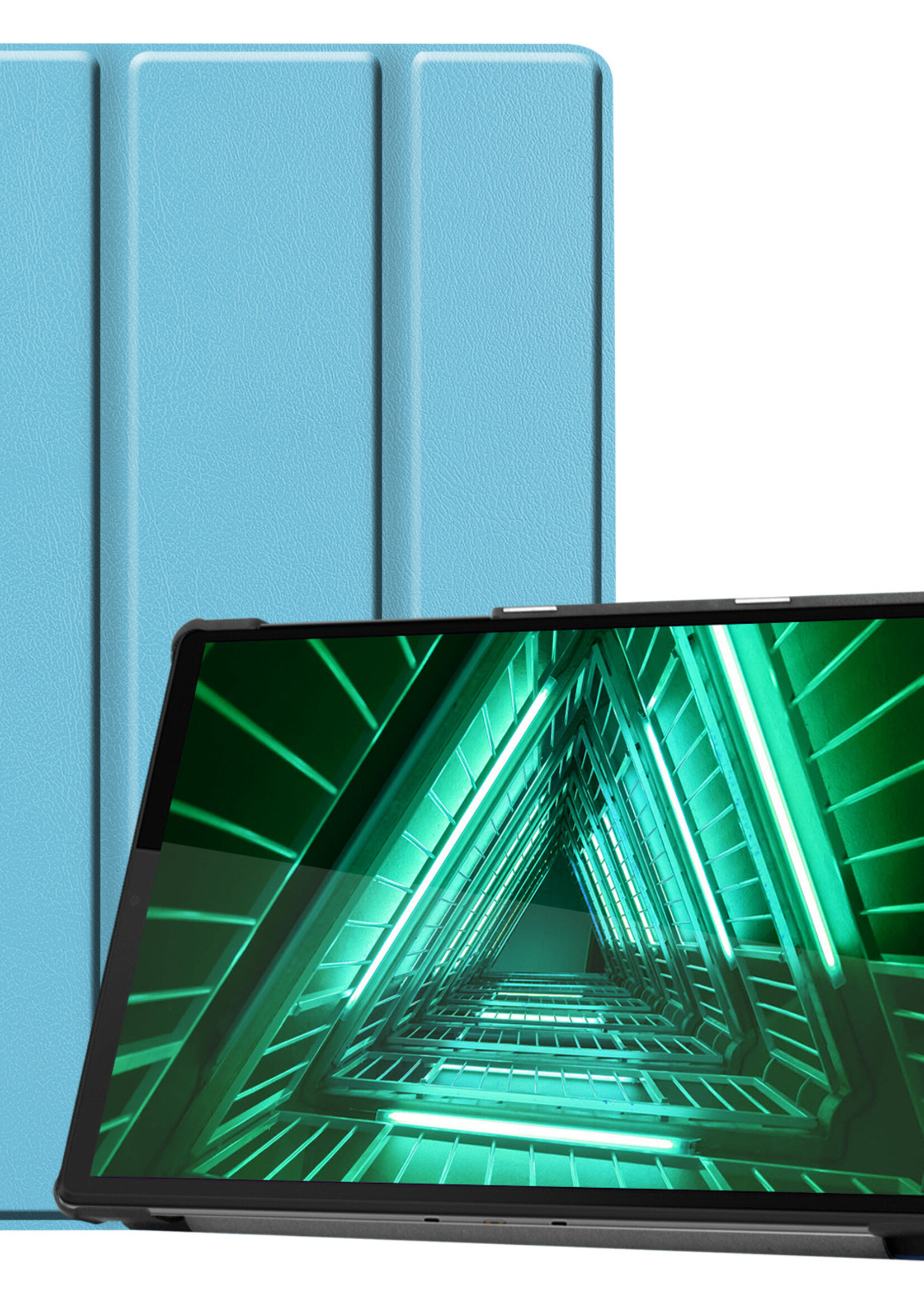 BTH Lenovo Tab M10 FHD Plus Hoes Luxe Book Case Hoesje - Lenovo Tab M10 FHD Plus Hoes Cover (10,3 inch) - Licht Blauw