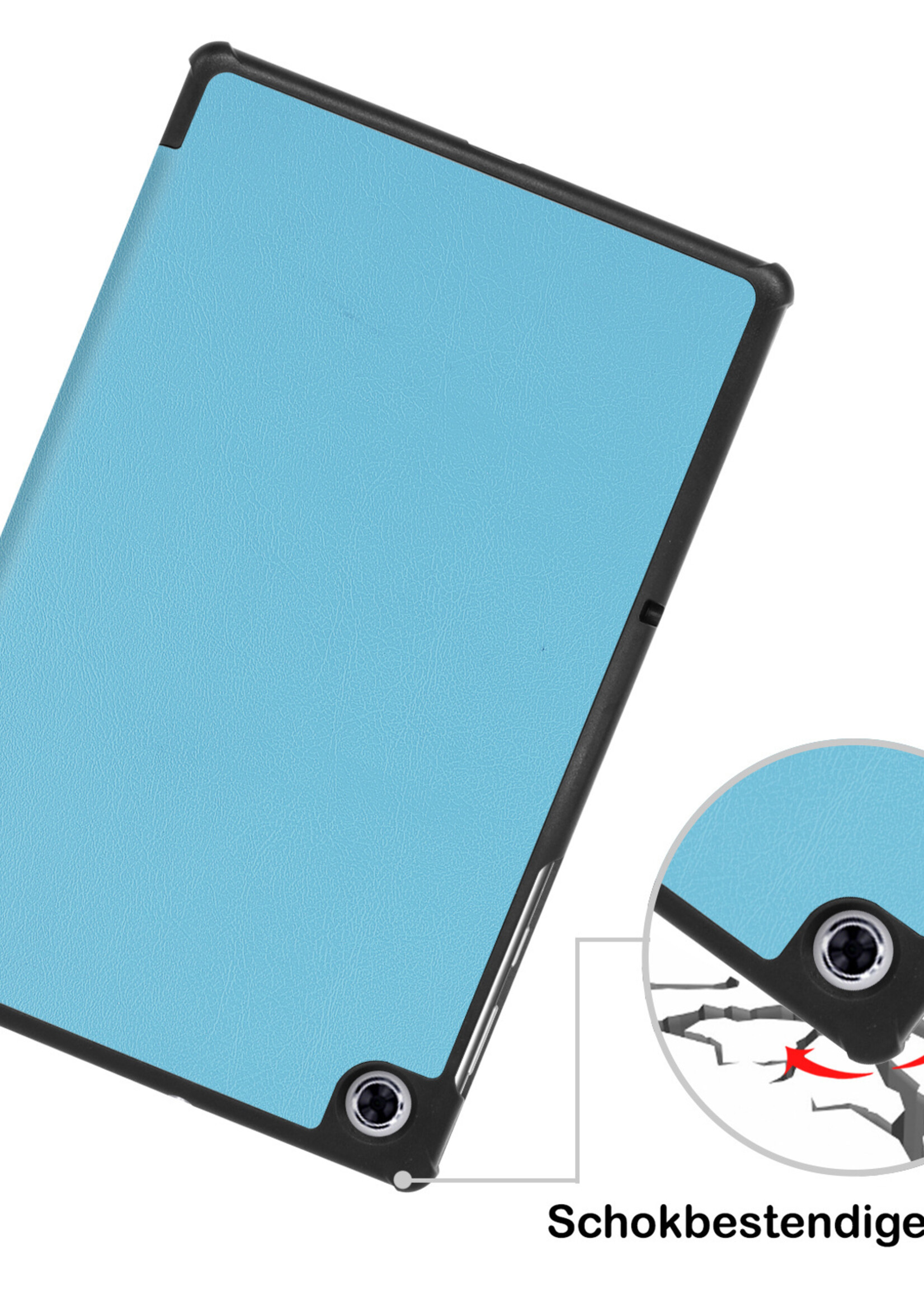 BTH Lenovo Tab M10 FHD Plus Hoes Luxe Book Case Hoesje - Lenovo Tab M10 FHD Plus Hoes Cover (10,3 inch) - Licht Blauw