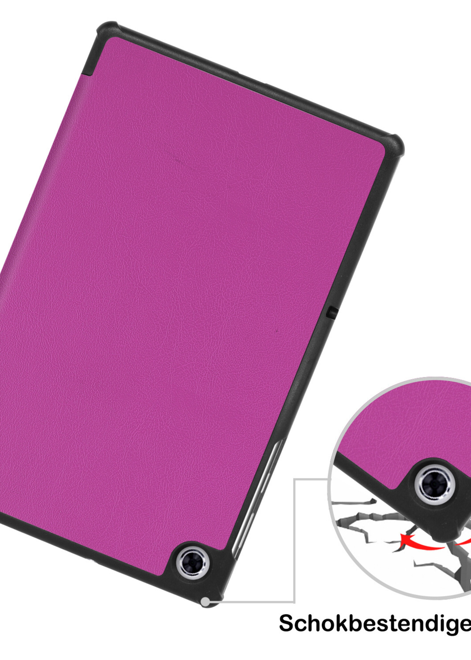 BTH Lenovo Tab M10 FHD Plus Hoes Luxe Book Case Hoesje - Lenovo Tab M10 FHD Plus Hoes Cover (10,3 inch) - Paars